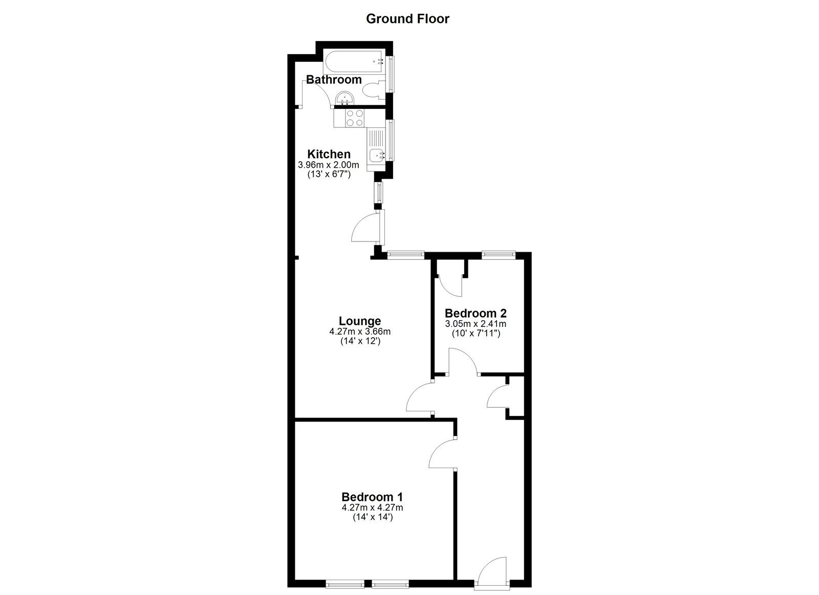 Floorplan of 2 bedroom  Flat to rent, Brabourne Street, South Shields, Tyne and Wear, NE34