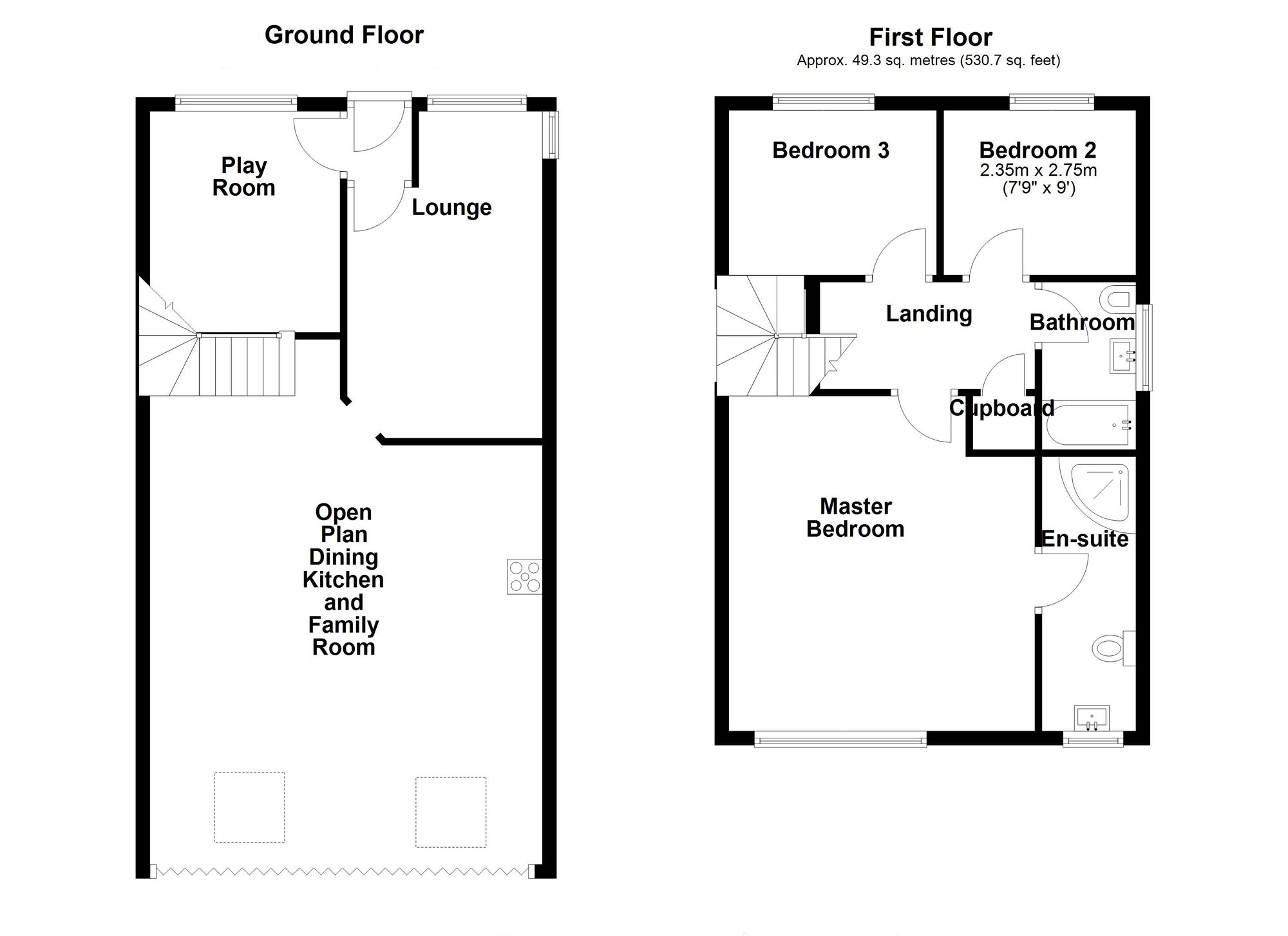 Floorplan of 3 bedroom Semi Detached House for sale, Monks Wood, North Shields, Tyne and Wear, NE30