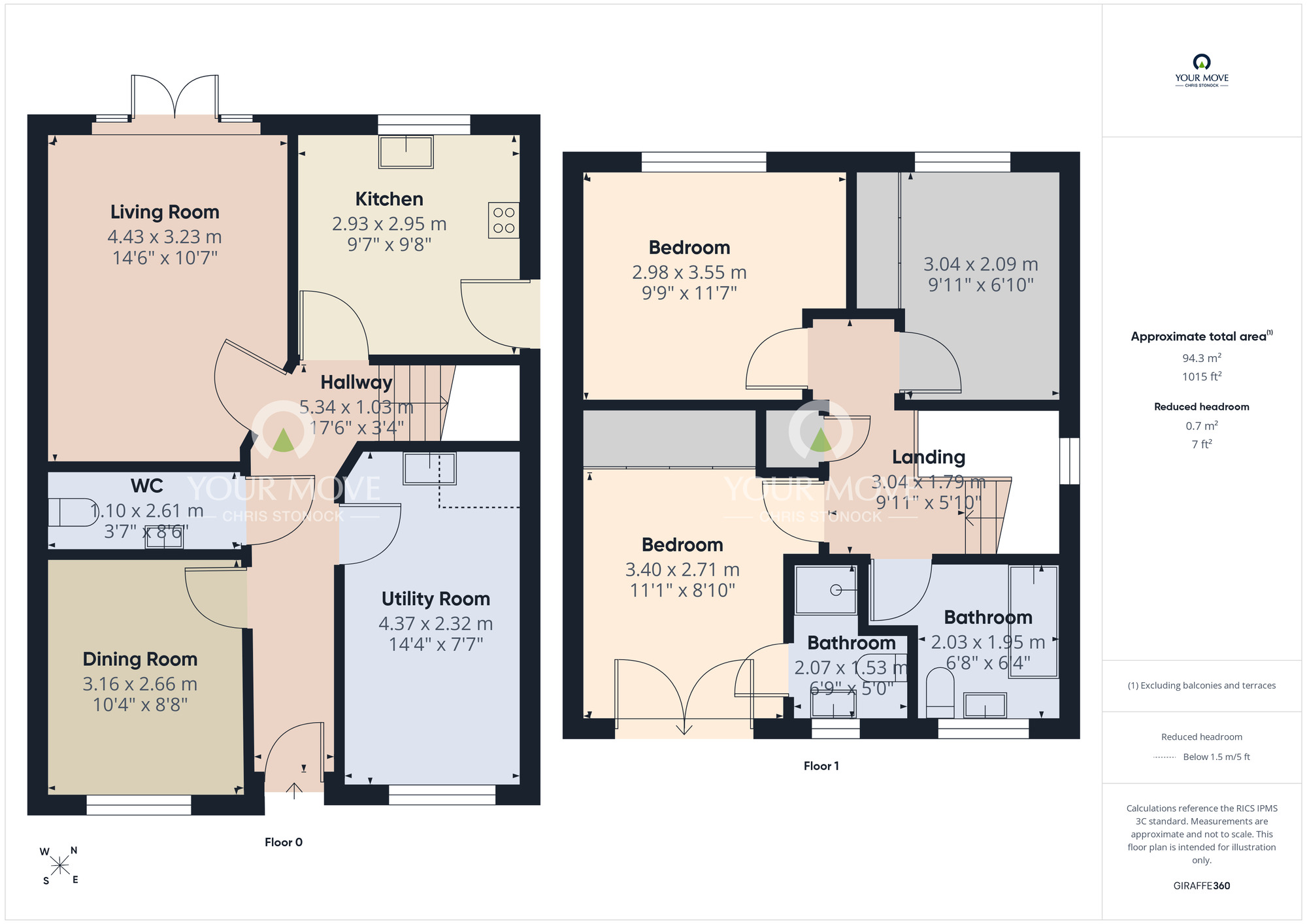 Floorplan of 3 bedroom Detached House for sale, Dunstan Close Holystone, Newcastle upon Tyne, NE27