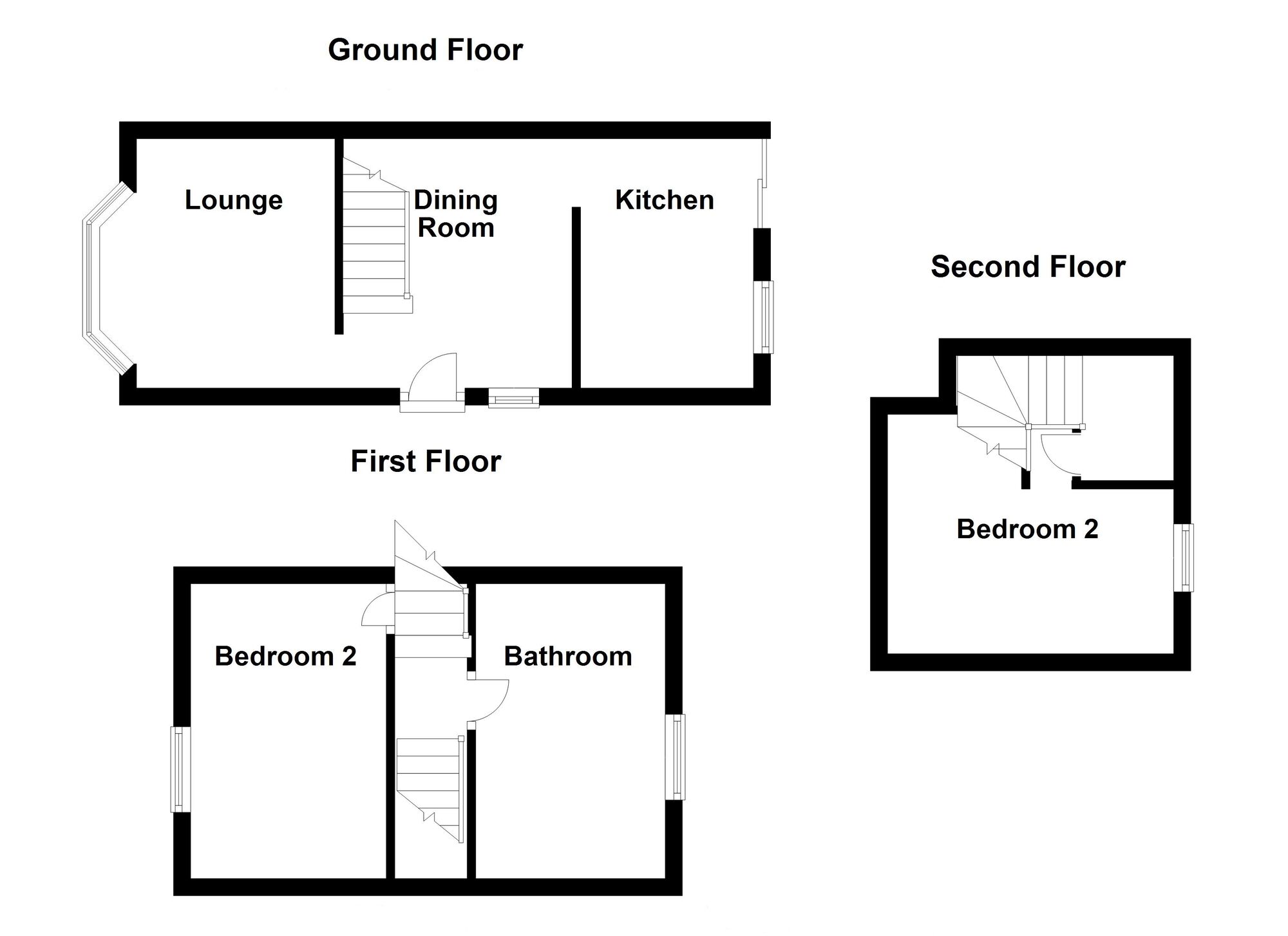 Floorplan of 2 bedroom Semi Detached House to rent, Sandringham Drive, Whitley Bay, Tyne and Wear, NE25