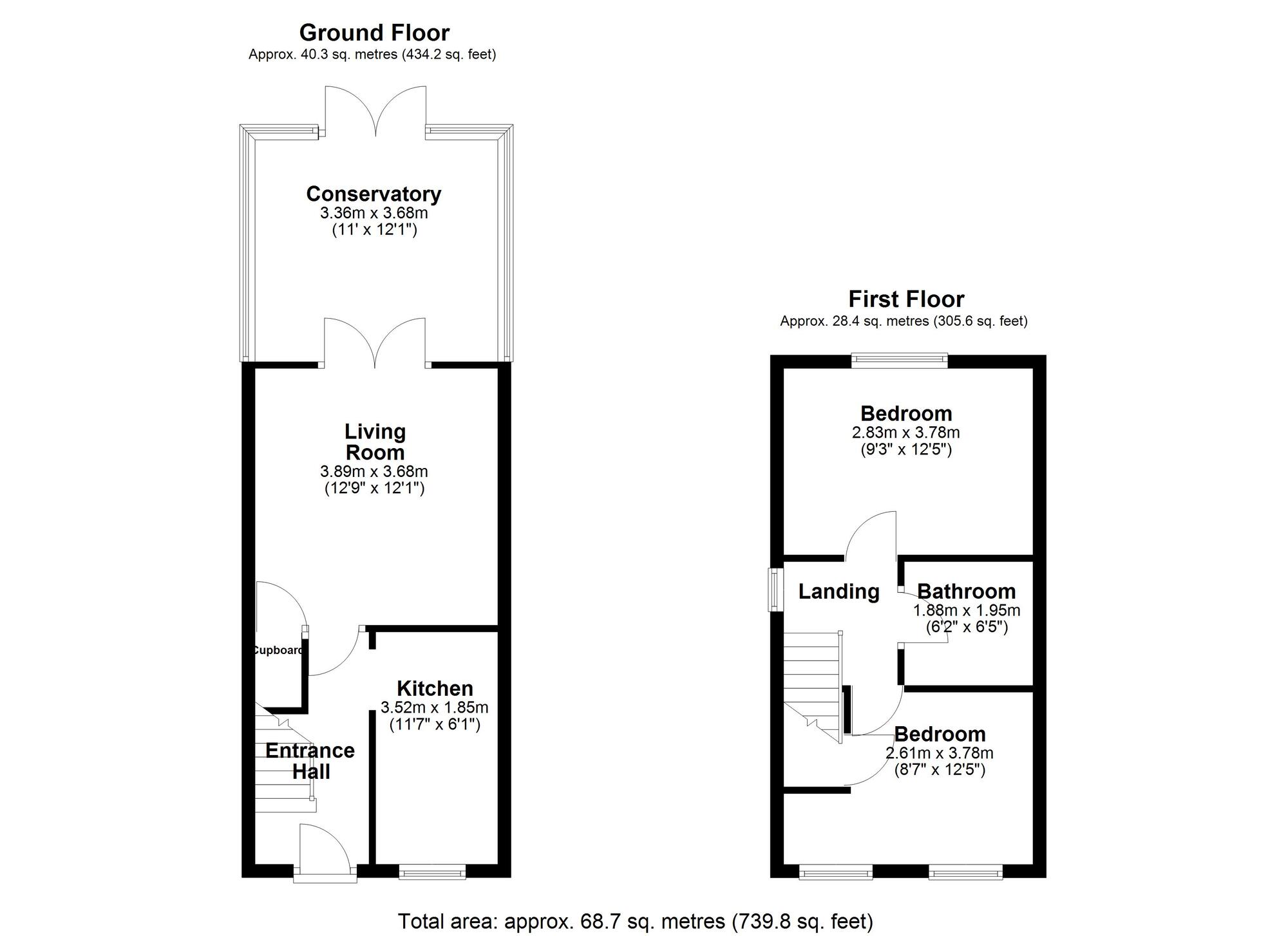 Floorplan of 2 bedroom End Terrace House for sale, Gardner Park, North Shields, Tyne and Wear, NE29