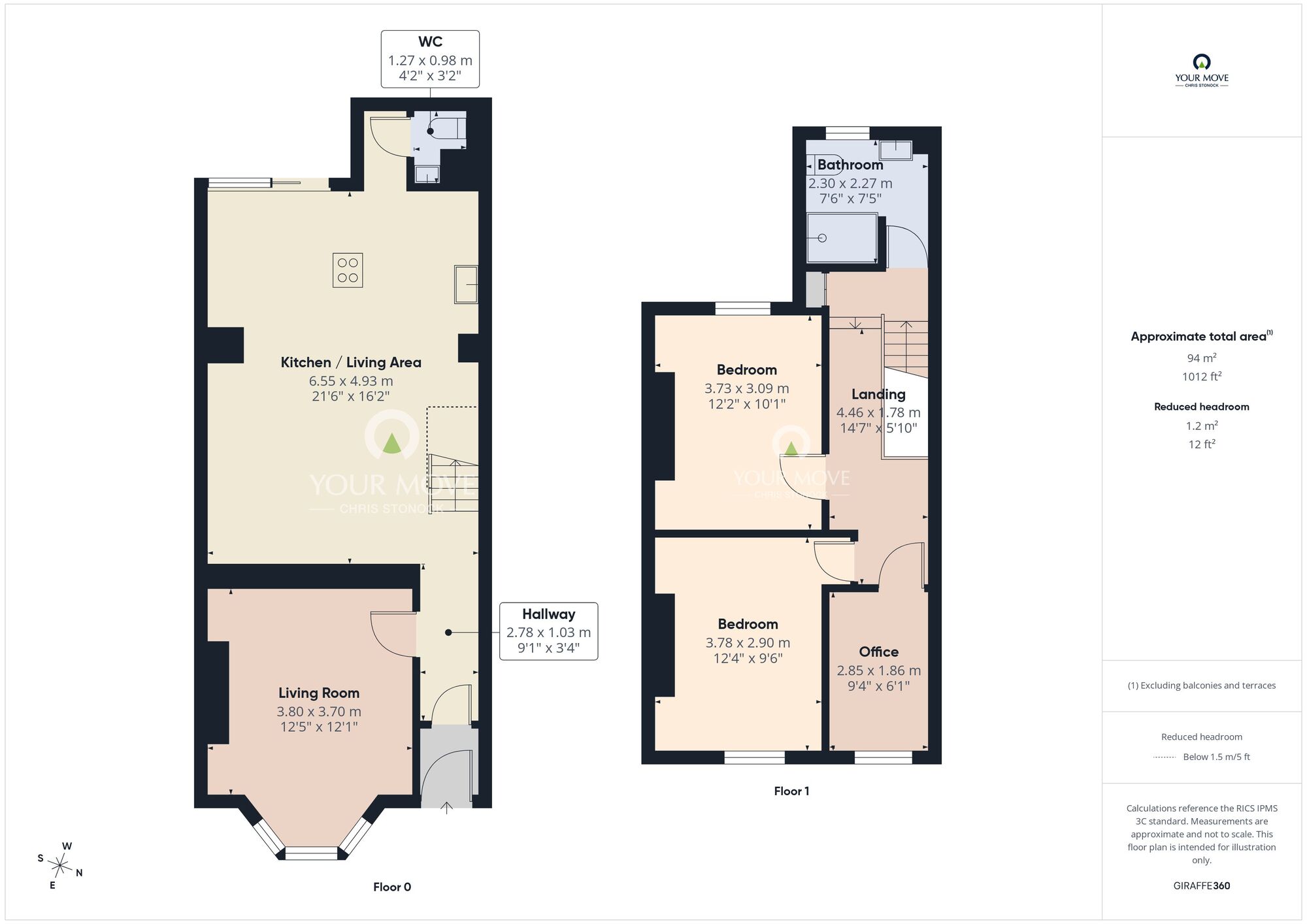 Floorplan of 3 bedroom Mid Terrace House for sale, Ilfracombe Gardens, Whitley Bay, Tyne and Wear, NE26