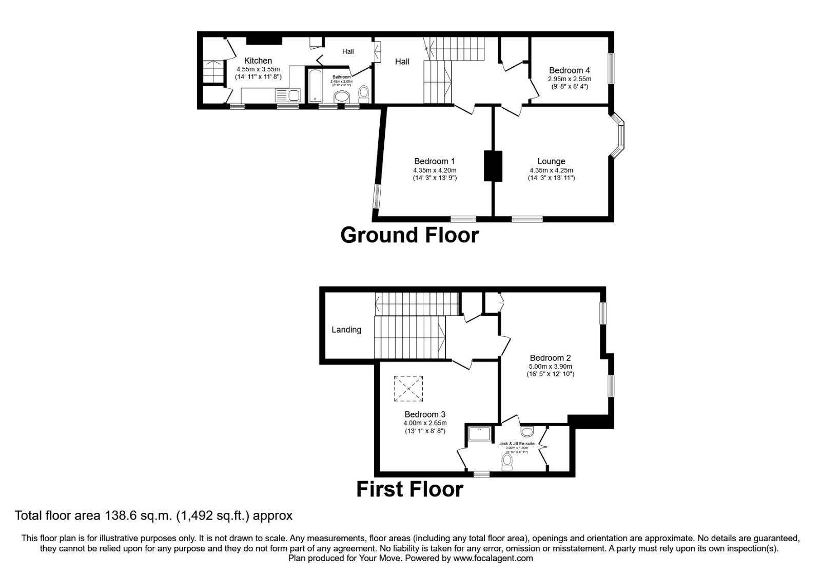Floorplan of 4 bedroom  Flat for sale, Whitley Road, Whitley Bay, Tyne and Wear, NE26