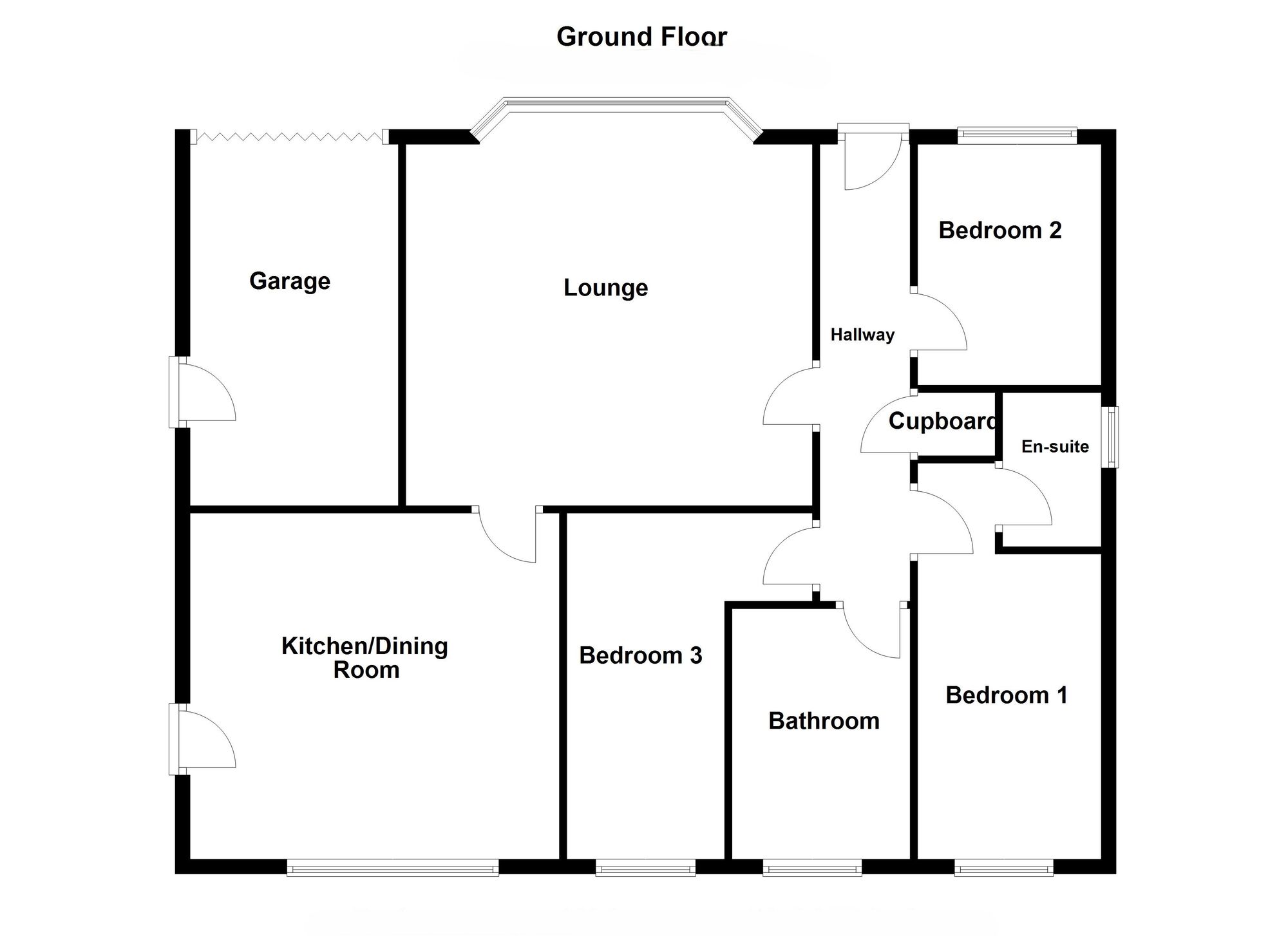 Floorplan of 3 bedroom Detached Bungalow for sale, Humford Way, Bedlington, Northumberland, NE22