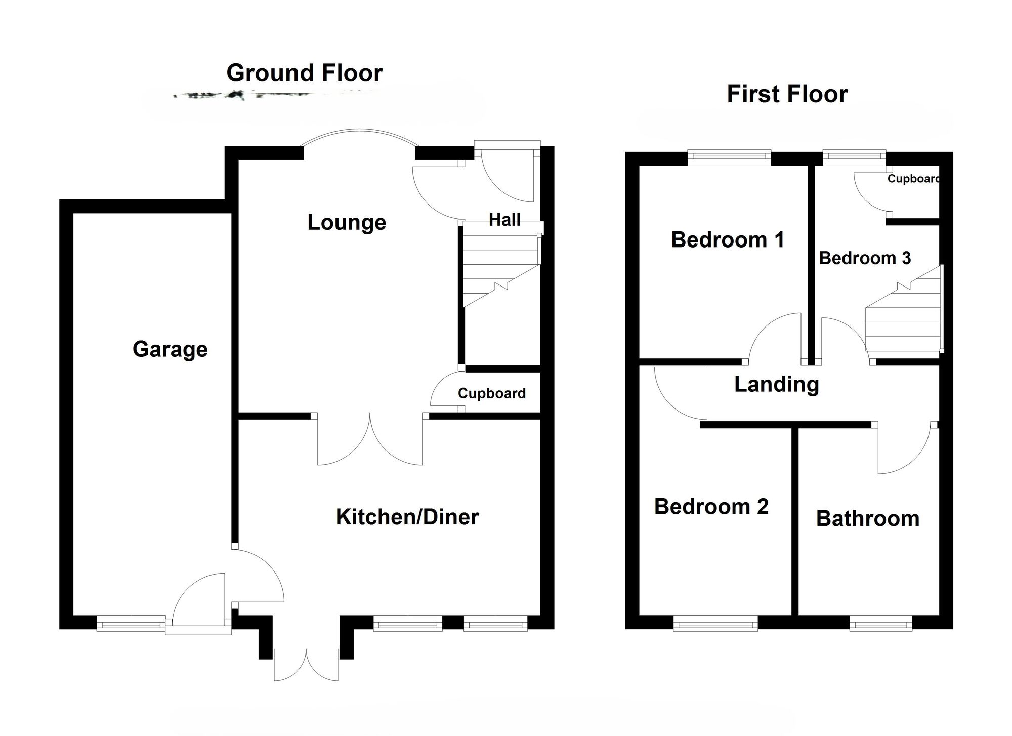 Floorplan of 3 bedroom End Terrace House for sale, Hester Gardens, New Hartley, Northumberland, NE25