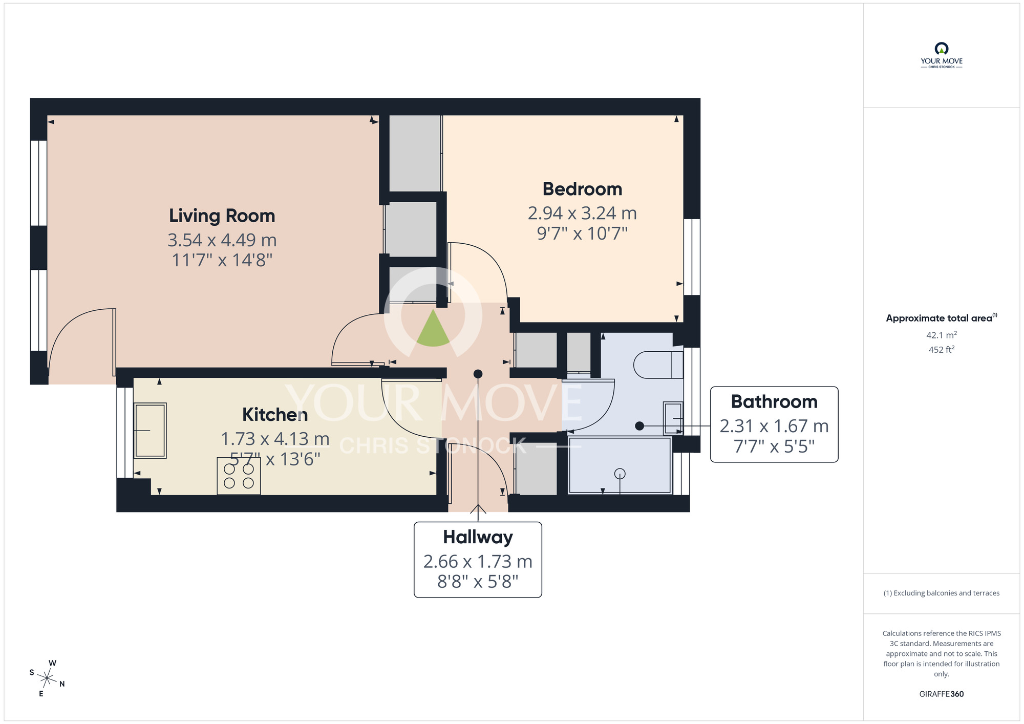 Floorplan of 1 bedroom Flat for sale, Beverley Villas, Cullercoats, Tyne and Wear, NE30