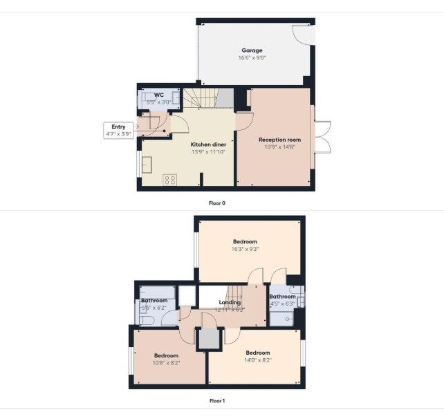 Floorplan of 3 bedroom Detached House for sale, Hastings Drive, Shiremoor, Tyne and Wear, NE27