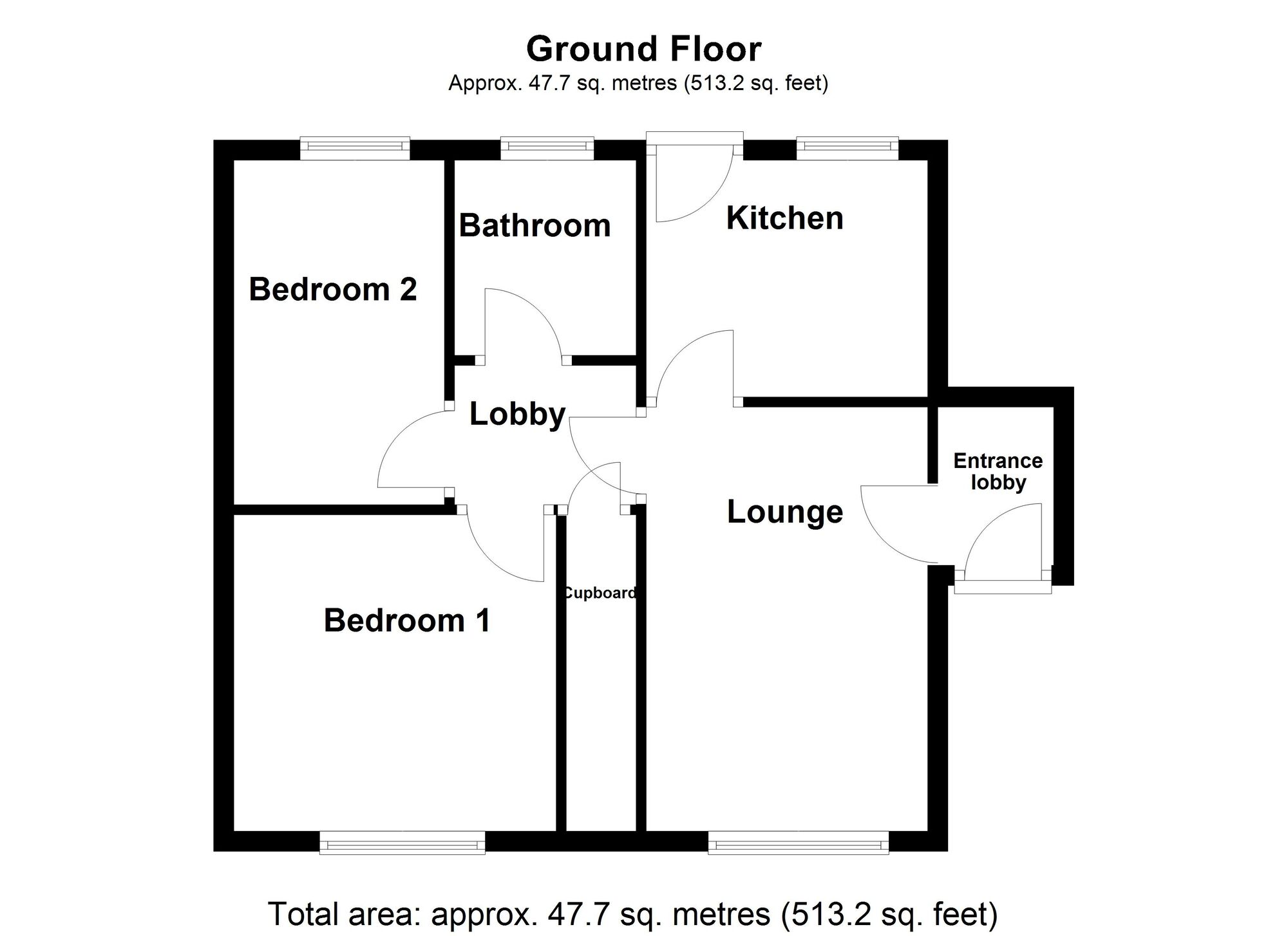 Floorplan of 2 bedroom  Flat to rent, Hillheads Court, Whitley Bay, Tyne and Wear, NE25