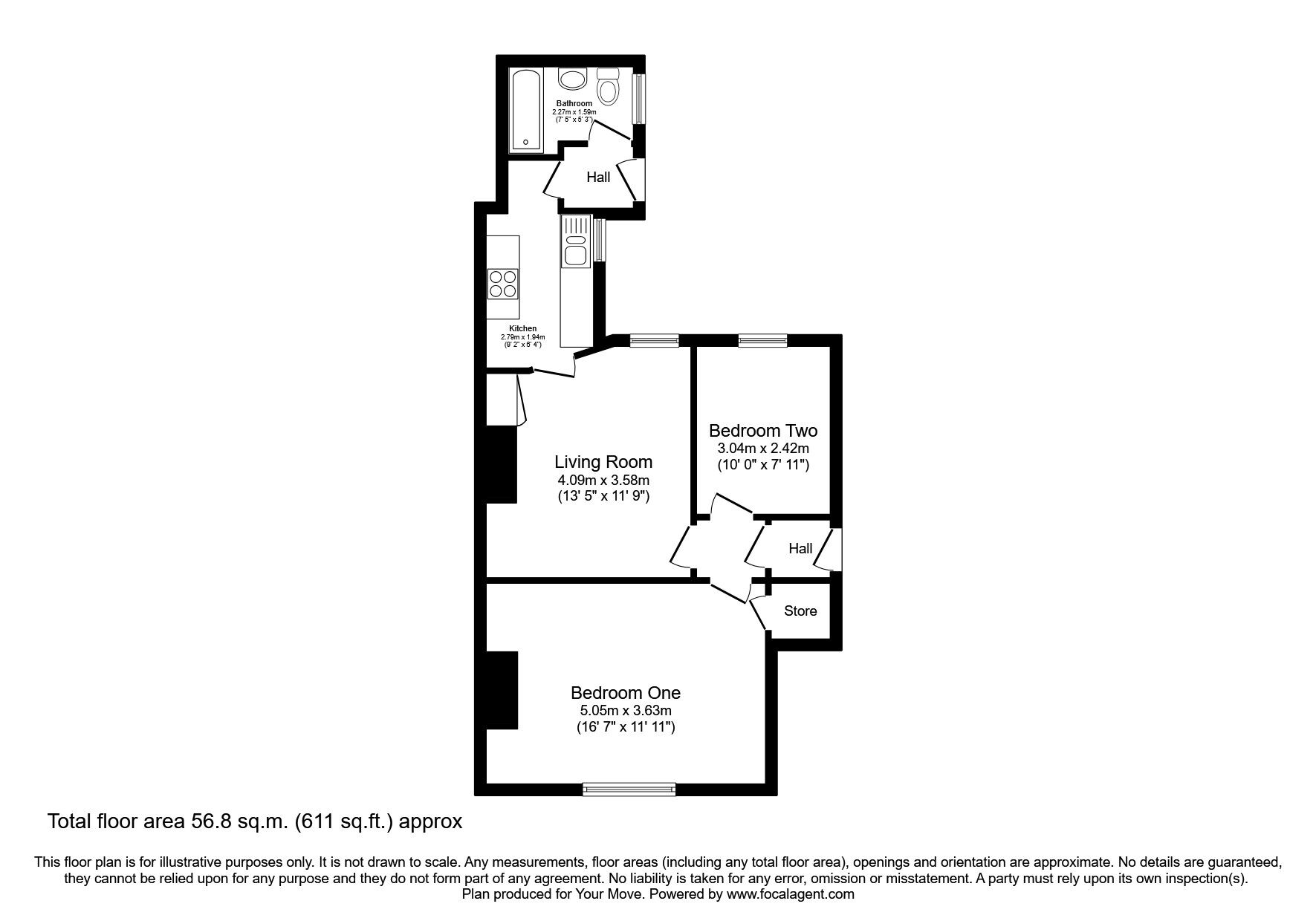 Floorplan of 2 bedroom  Flat to rent, Durban Street, Blyth, Northumberland, NE24