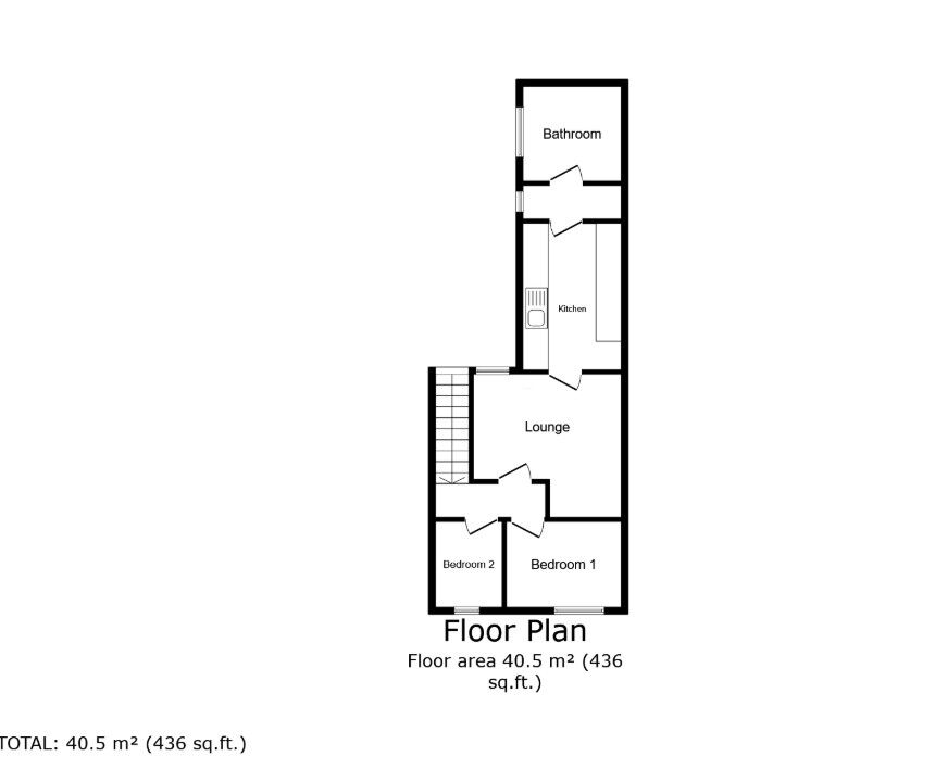 Floorplan of 2 bedroom  Flat for sale, Westford Road, Choppington, Northumberland, NE62