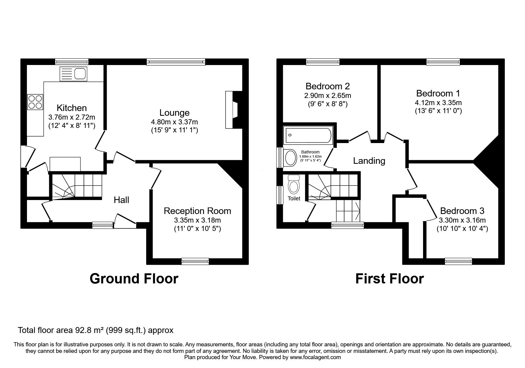 Floorplan of 3 bedroom Semi Detached House for sale, Chestnut Avenue, Whitley Bay, Tyne and Wear, NE25
