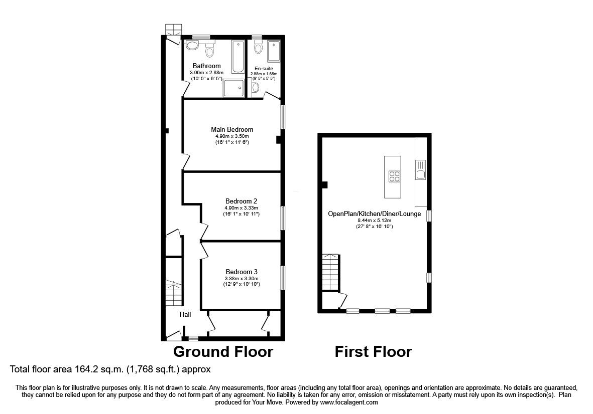 Floorplan of 3 bedroom End Terrace House for sale, John Street, Cullercoats, Tyne and Wear, NE30