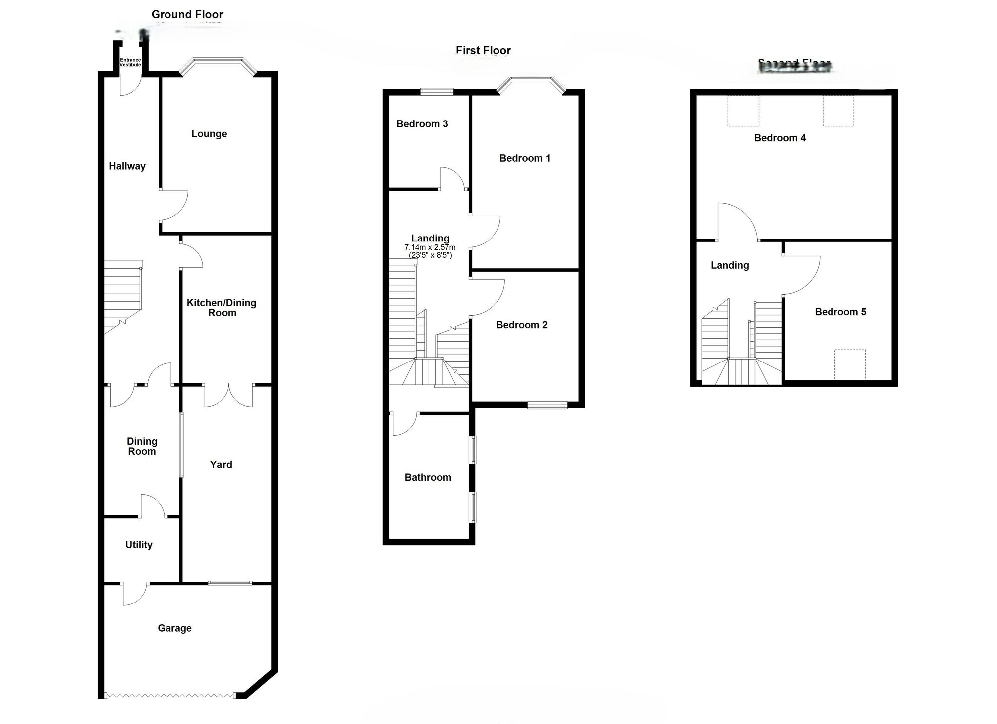 Floorplan of 5 bedroom Mid Terrace House for sale, Kensington Gardens, Whitley Bay, Tyne and Wear, NE25