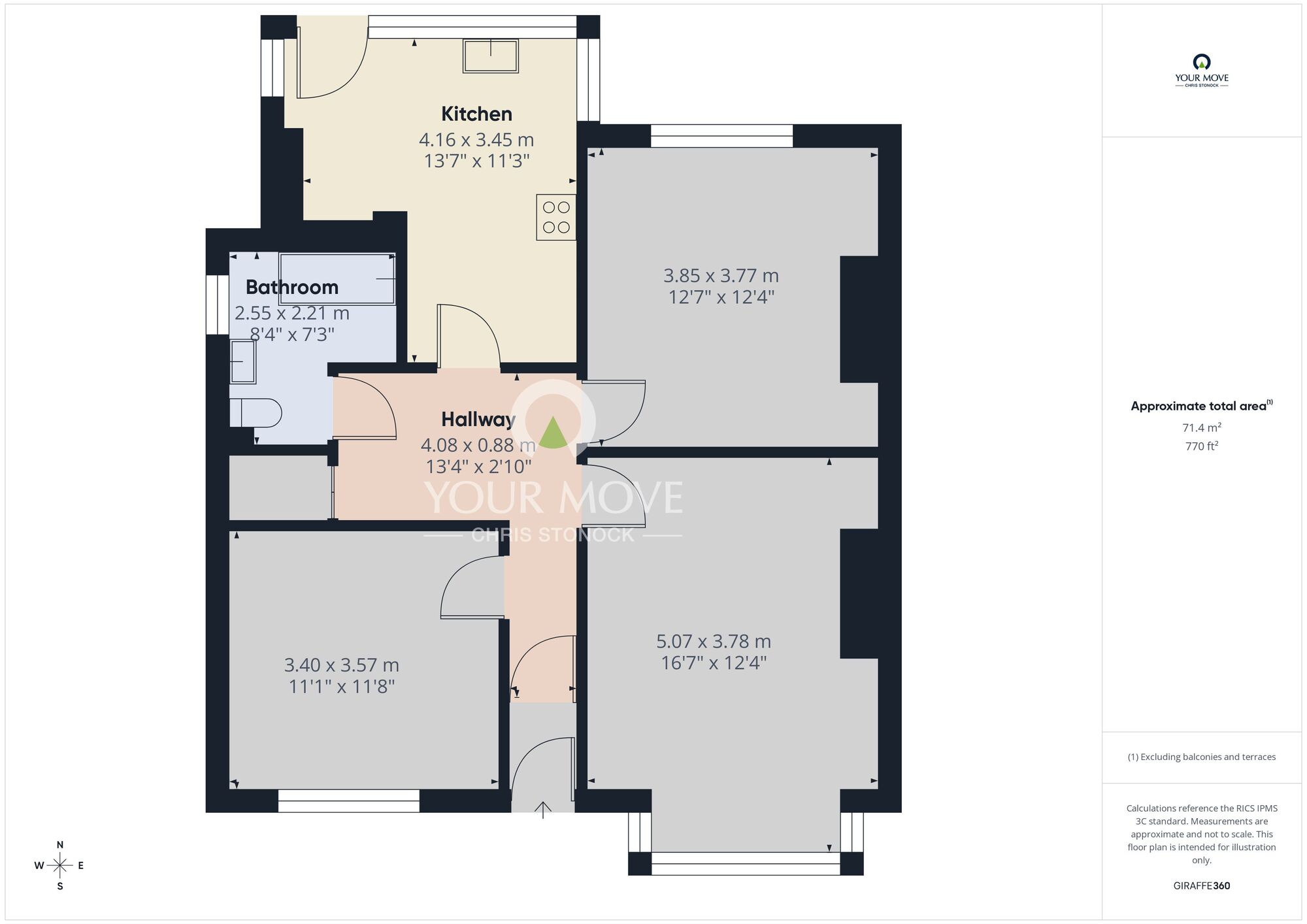 Floorplan of 2 bedroom Flat for sale, Glendower Avenue, North Shields, Tyne and Wear, NE29