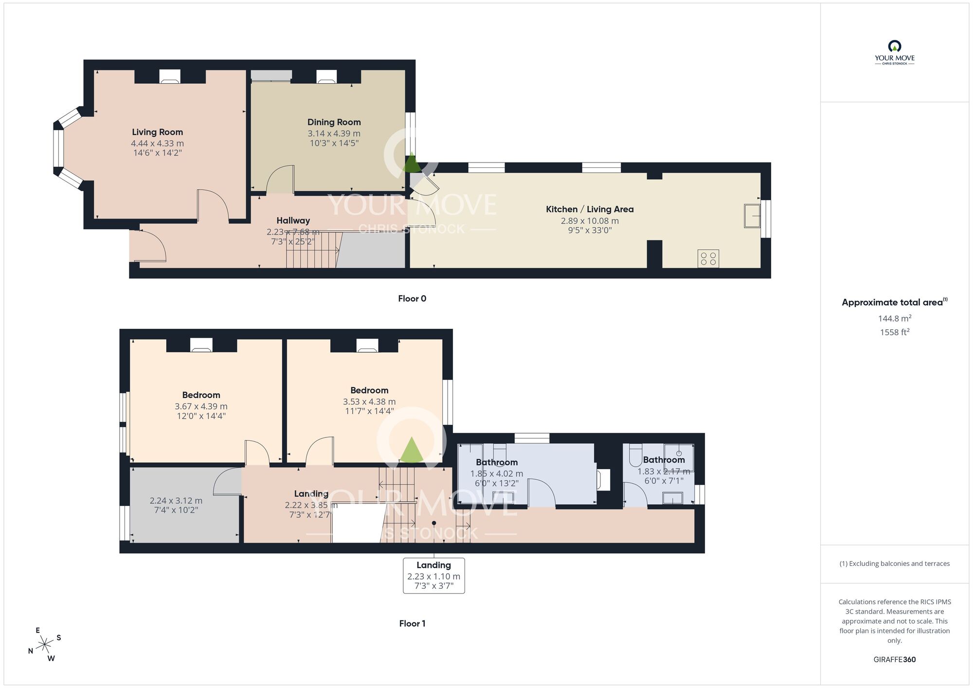 Floorplan of 3 bedroom Mid Terrace House to rent, Albany Gardens, Whitley Bay, Tyne and Wear, NE26