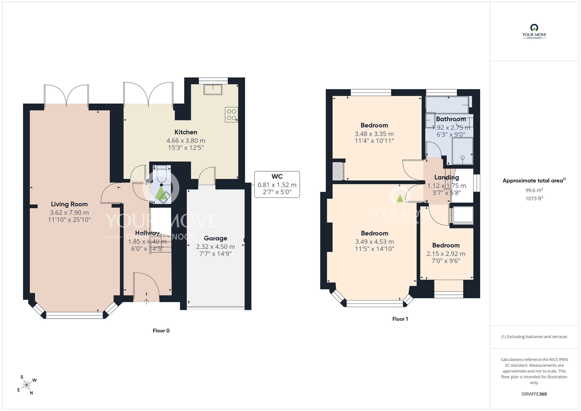 Floorplan of 3 bedroom Semi Detached House to rent, Ludlow Drive, Whitley Bay, Tyne and Wear, NE25