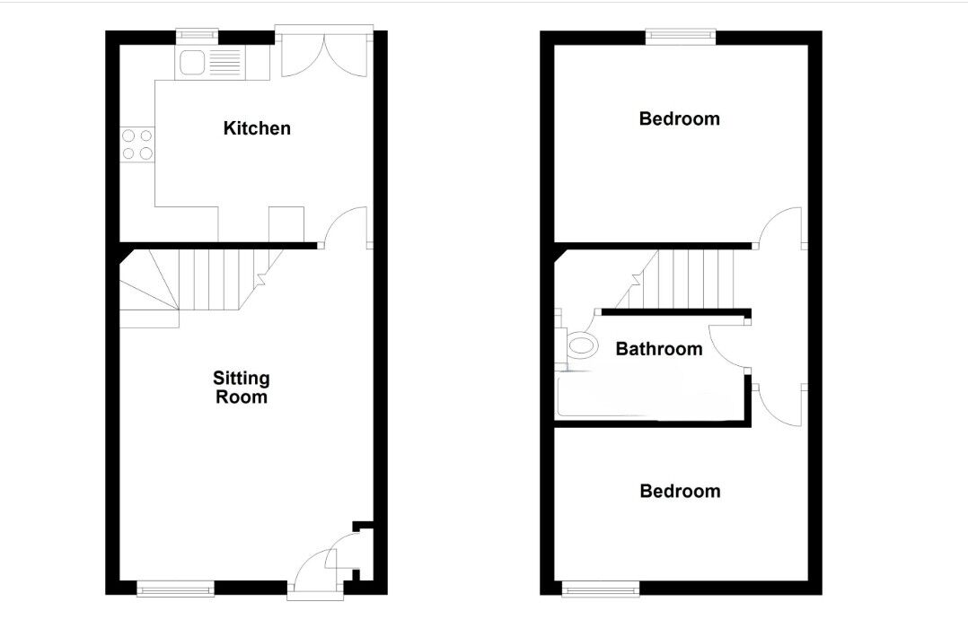 Floorplan of 2 bedroom Mid Terrace House for sale, Elford Close, Whitley Bay, Tyne and Wear, NE25