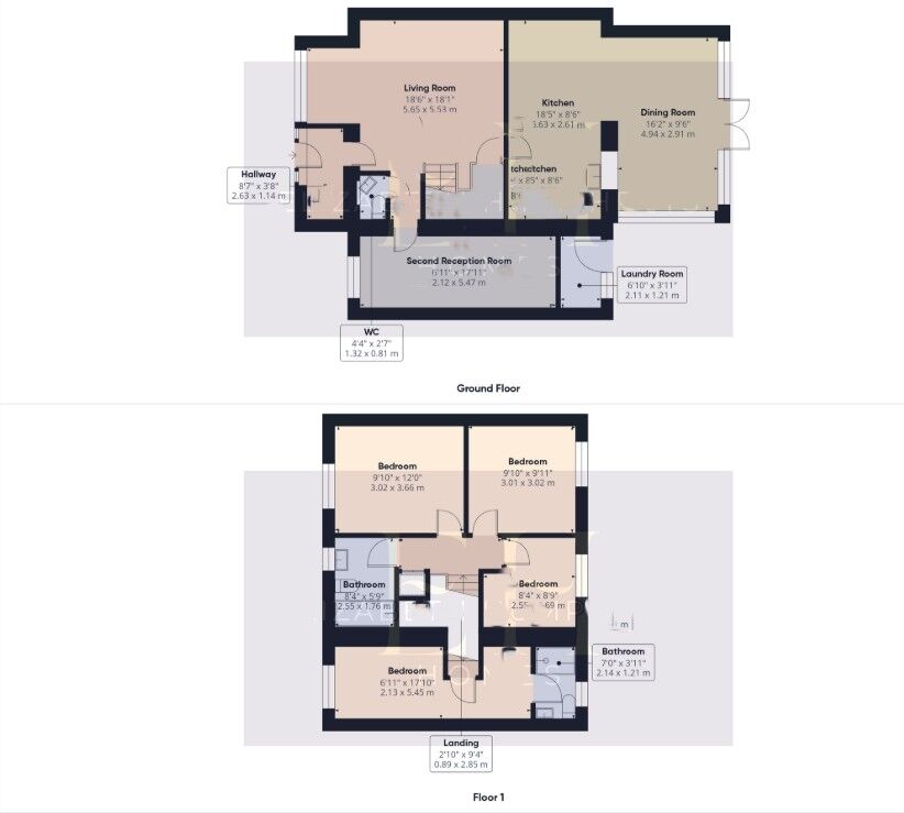 Floorplan of 4 bedroom Semi Detached House for sale, West Close, Warkworth, Northumberland, NE65