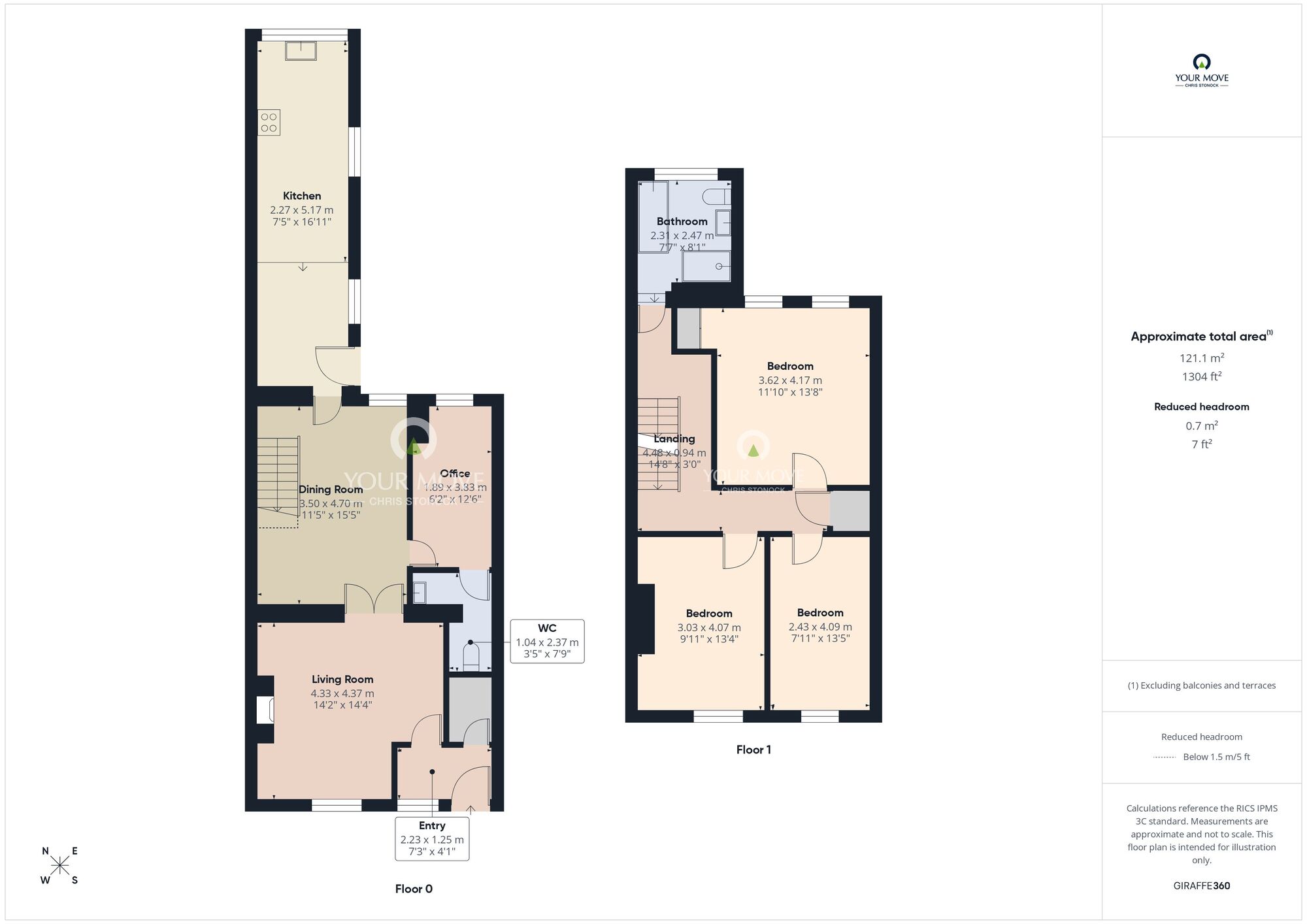 Floorplan of 3 bedroom Mid Terrace House for sale, Hartburn Terrace, Seaton Delaval, Northumberland, NE25