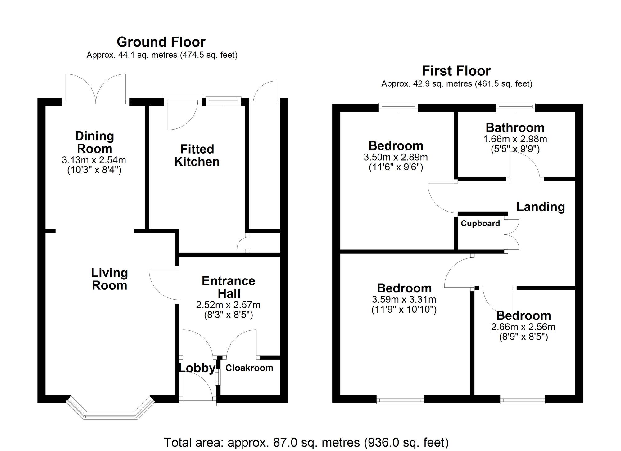 Floorplan of 3 bedroom End Terrace House for sale, Kirkland Walk, Shiremoor, Tyne and Wear, NE27