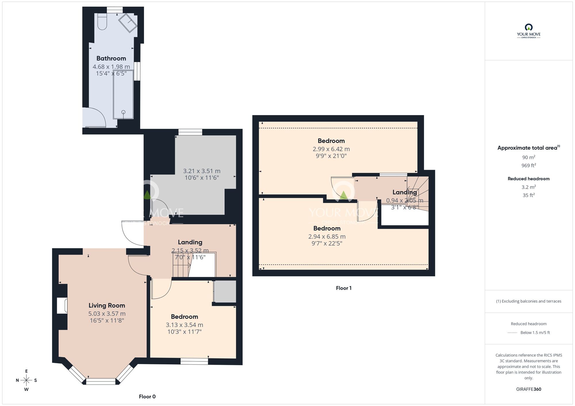 Floorplan of 4 bedroom Flat for sale, Cambridge Avenue, Whitley Bay, Tyne and Wear, NE26
