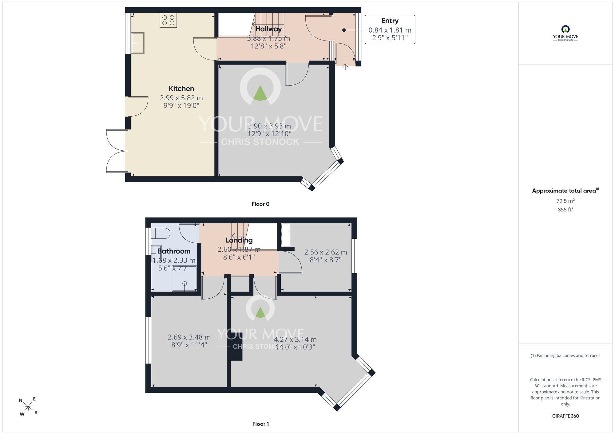 Floorplan of 3 bedroom End Terrace House for sale, Cauldwell Avenue, Whitley Bay, Tyne and Wear, NE25