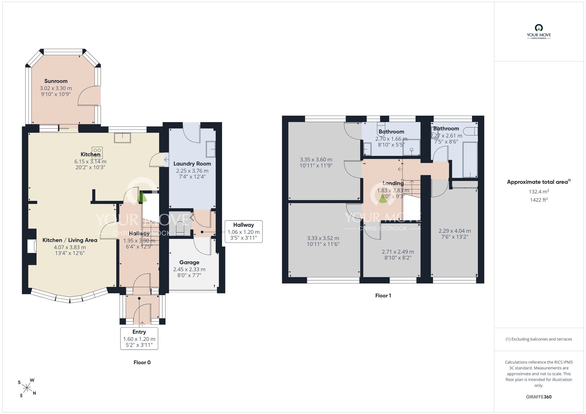 Floorplan of 4 bedroom Semi Detached House to rent, Woodburn Square, Whitley Bay, Tyne and Wear, NE26