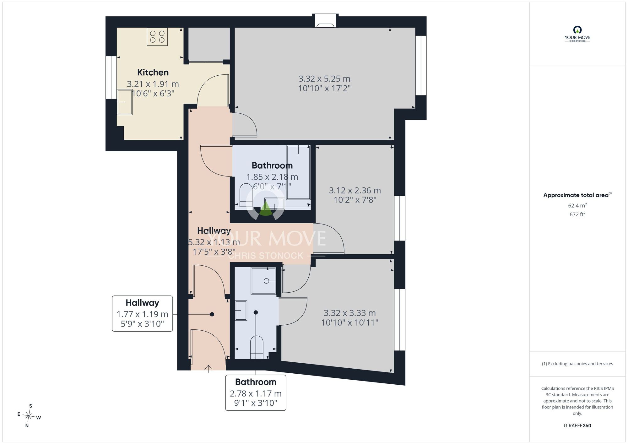 Floorplan of 2 bedroom Flat for sale, Seatonville Road, Whitley Bay, Tyne and Wear, NE25