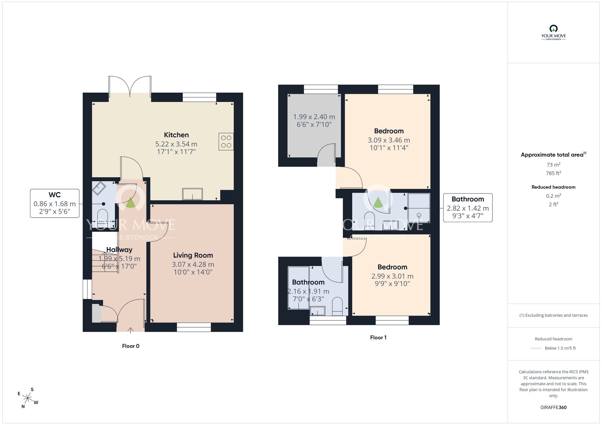 Floorplan of 3 bedroom Semi Detached House to rent, Chirdon Crescent, St. Georges Wood, Northumberland, NE61