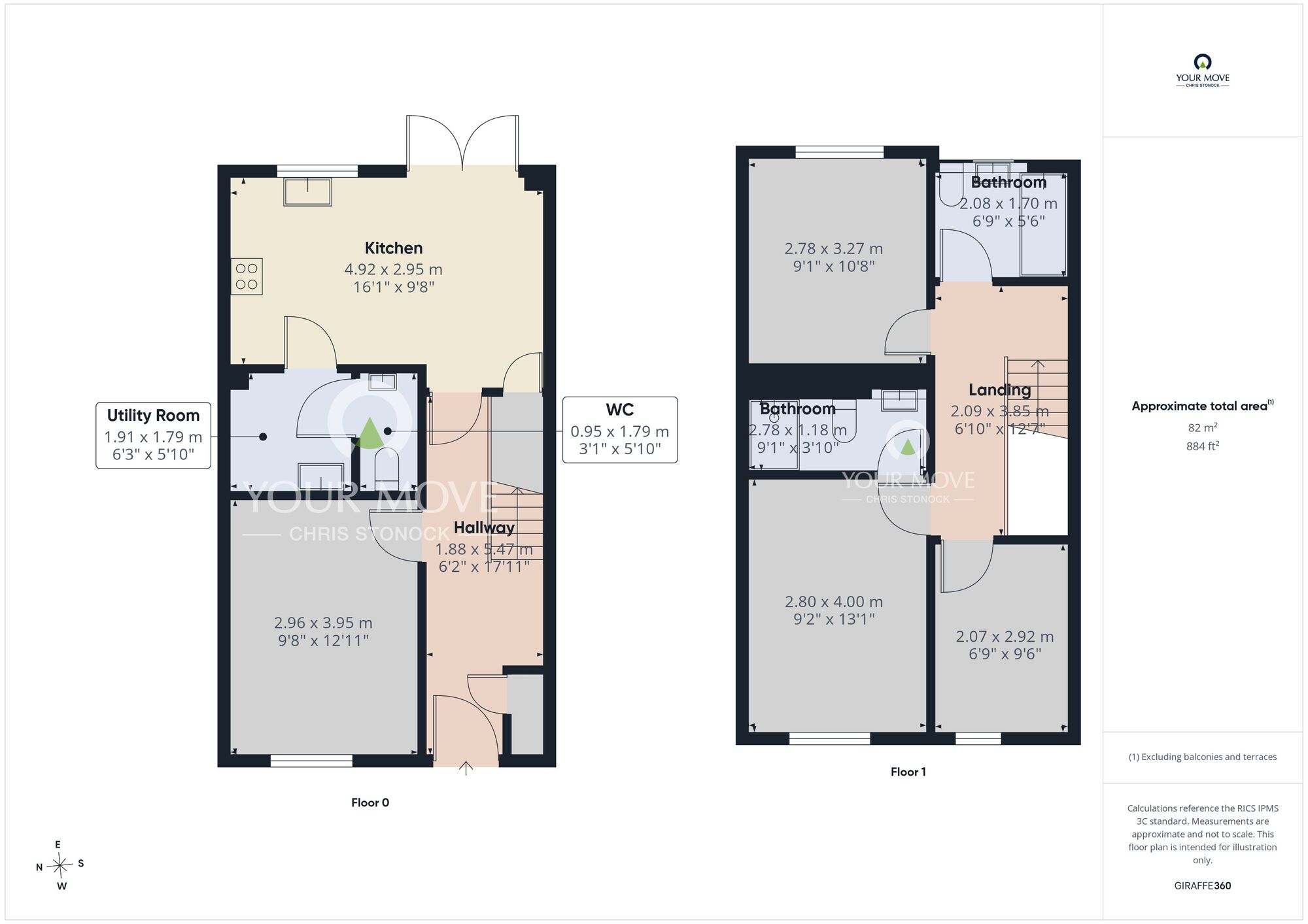 Floorplan of 3 bedroom Semi Detached House for sale, Doddington Drive, Cramlington, Northumberland, NE23