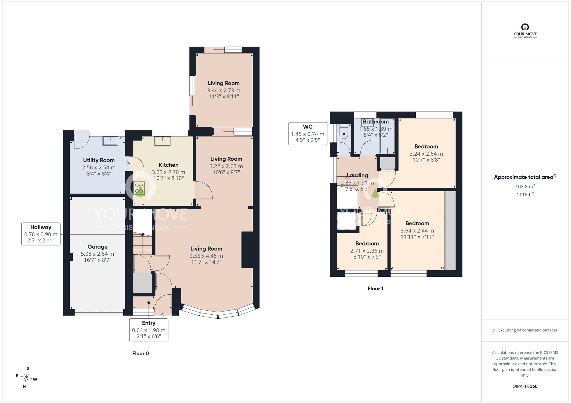 Floorplan of 3 bedroom Semi Detached House for sale, Hillcrest, Ashington, Northumberland, NE63