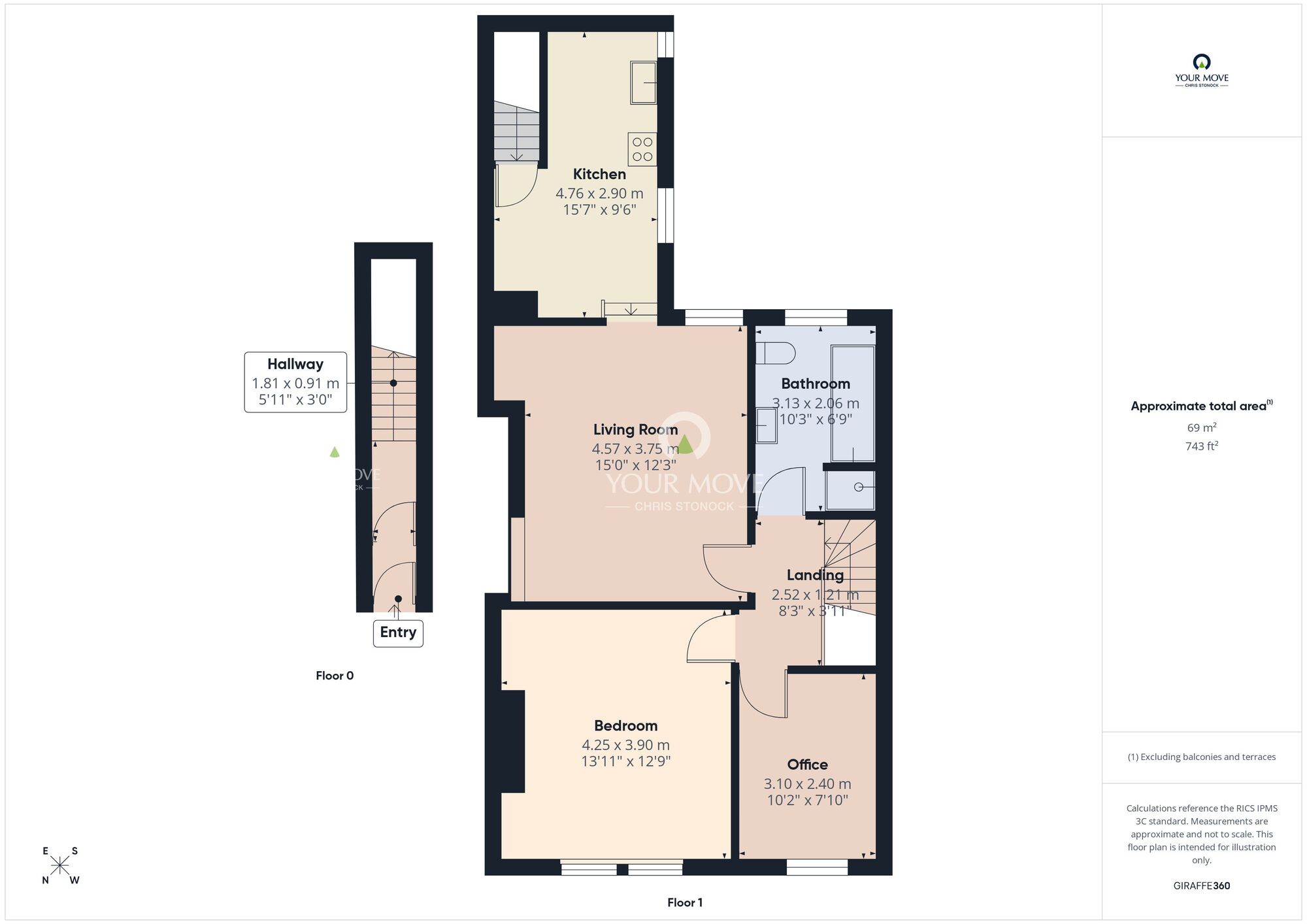 Floorplan of 2 bedroom Flat for sale, Hayward Avenue, Seaton Delaval, Northumberland, NE25
