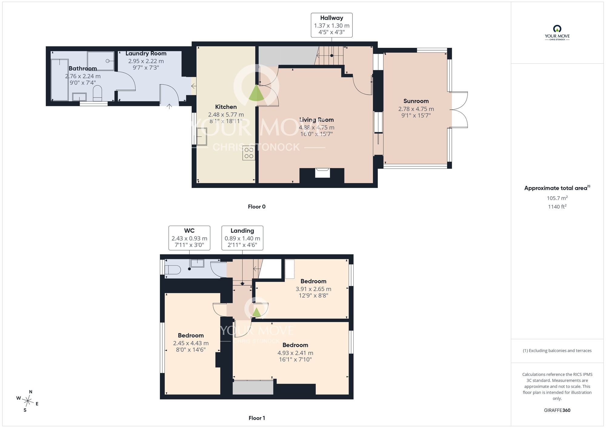 Floorplan of 3 bedroom Mid Terrace House for sale, East View, Seghill, Northumberland, NE23
