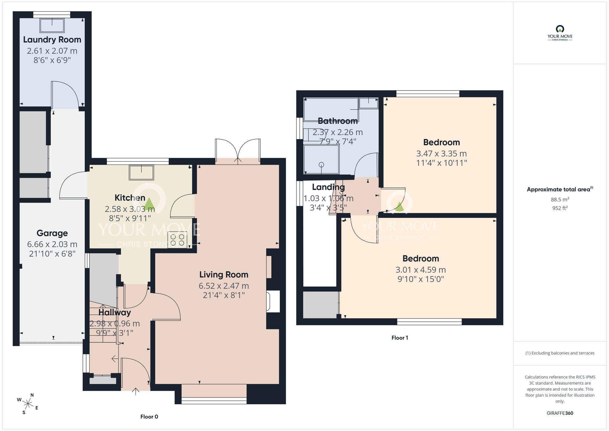 Floorplan of 2 bedroom Semi Detached House for sale, Wallington Avenue, North Shields, Tyne and Wear, NE30