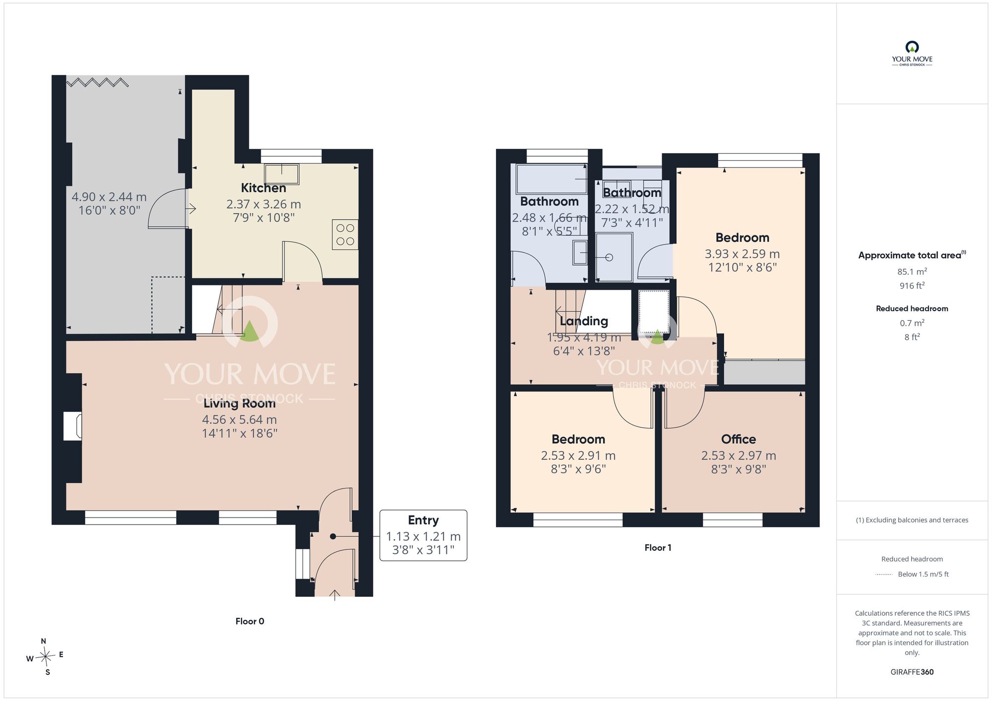 Floorplan of 3 bedroom Semi Detached House for sale, Millbrook Road, Shankhouse, Northumberland,, NE23