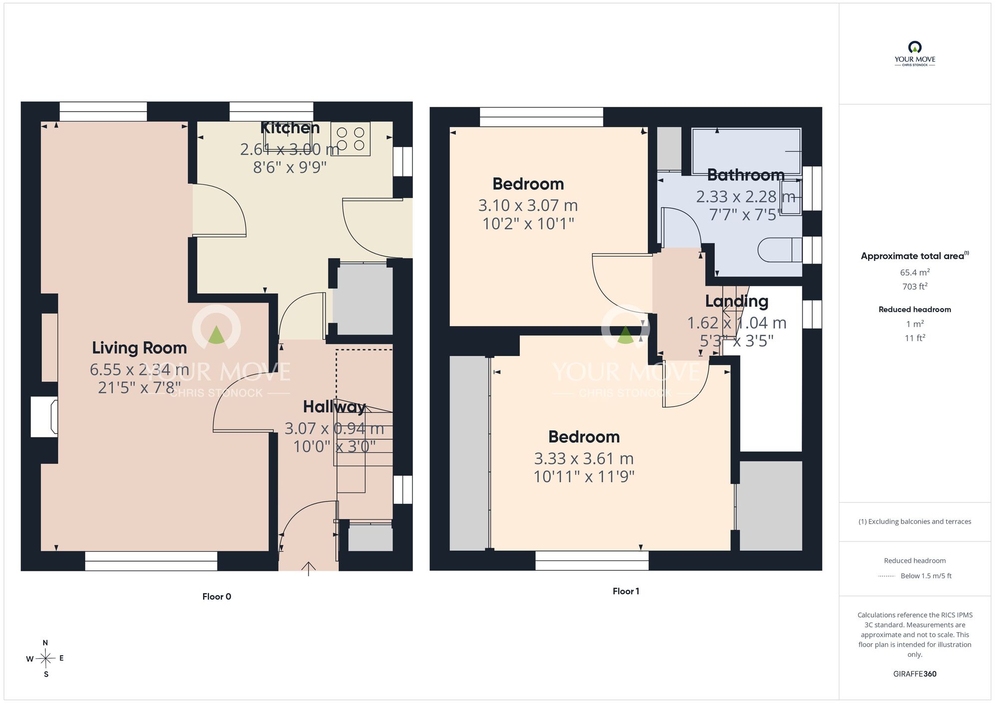 Floorplan of 2 bedroom Semi Detached House for sale, Warenton Place, North Shields, Tyne and Wear, NE29