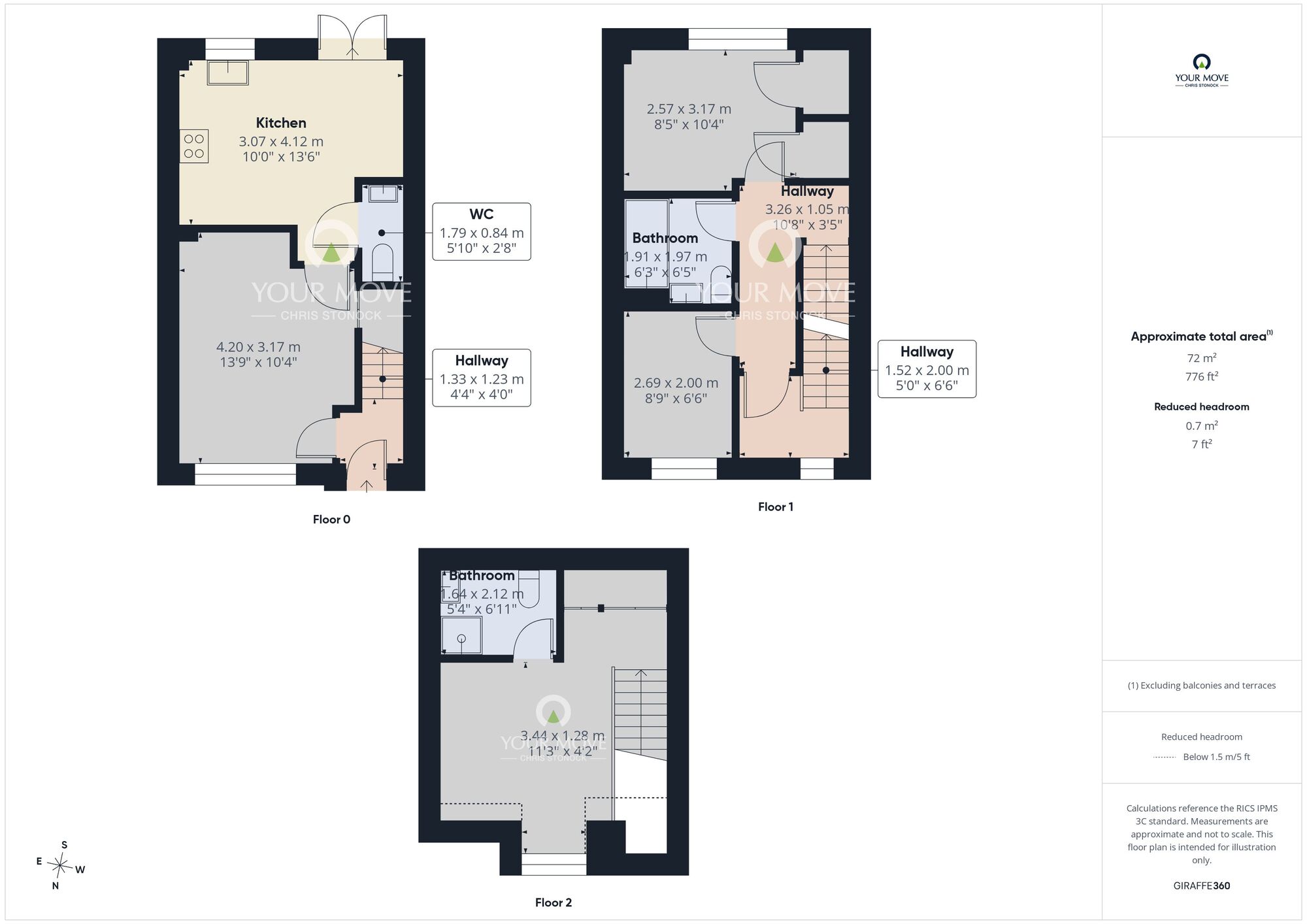 Floorplan of 3 bedroom Mid Terrace House to rent, Dukesfield, Shiremoor, Tyne and Wear, NE27
