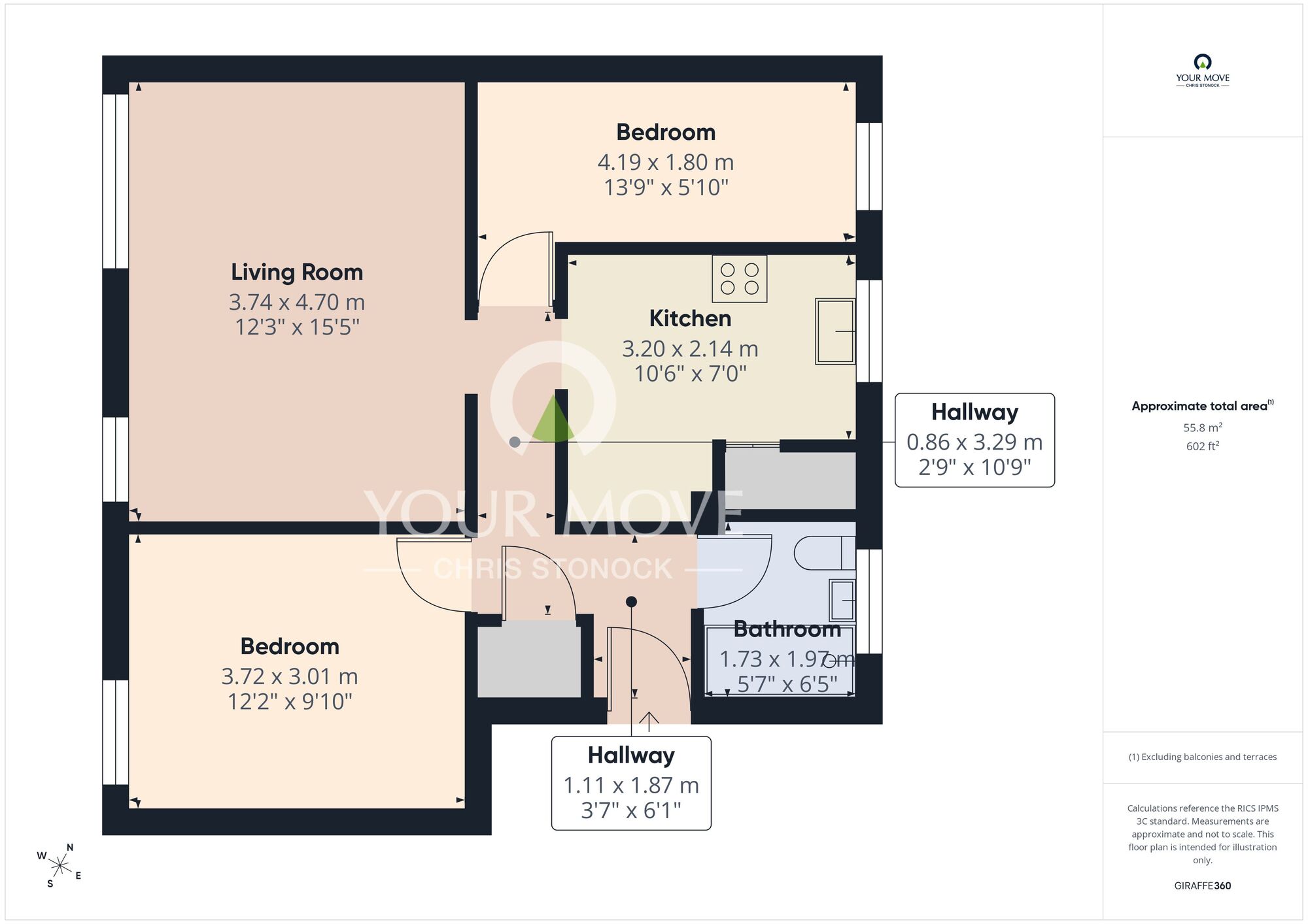 Floorplan of 2 bedroom Flat to rent, John Street, Cullercoats, Tyne and Wear, NE30