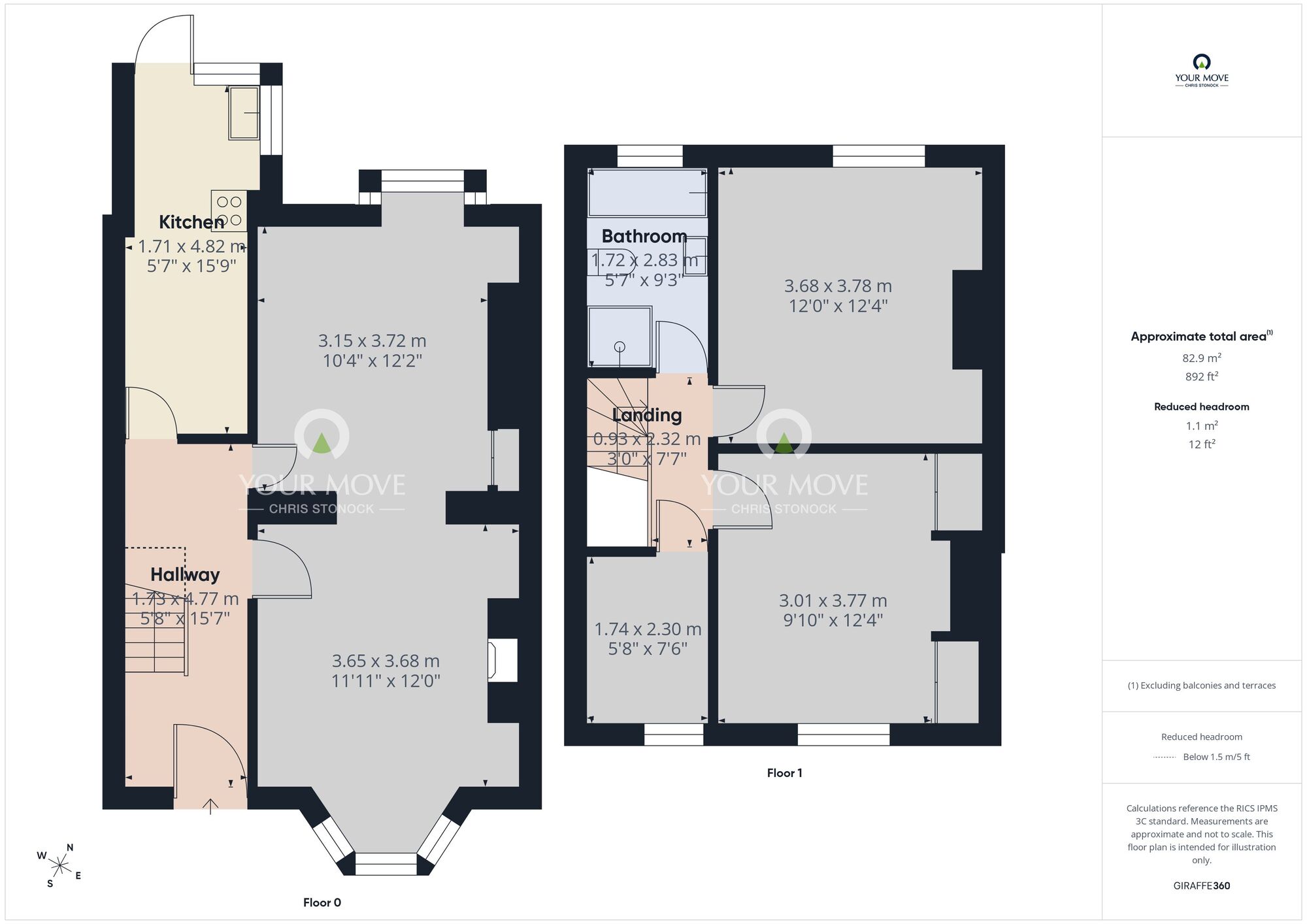 Floorplan of 3 bedroom Mid Terrace House for sale, Windsor Gardens, Whitley Bay, Tyne and Wear, NE26