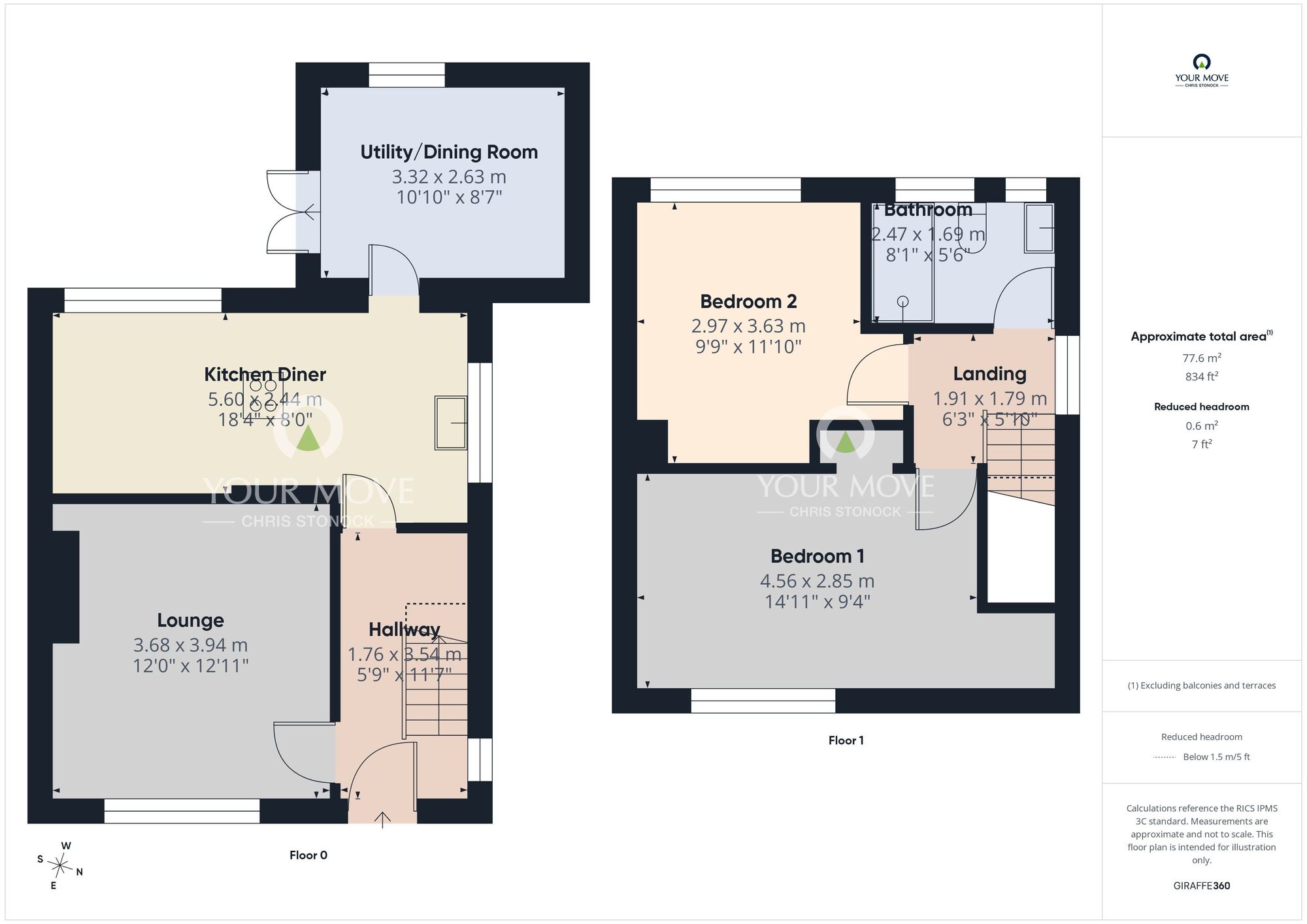Floorplan of 2 bedroom Semi Detached House for sale, Ford Crescent, Shiremoor, Tyne and Wear, NE27