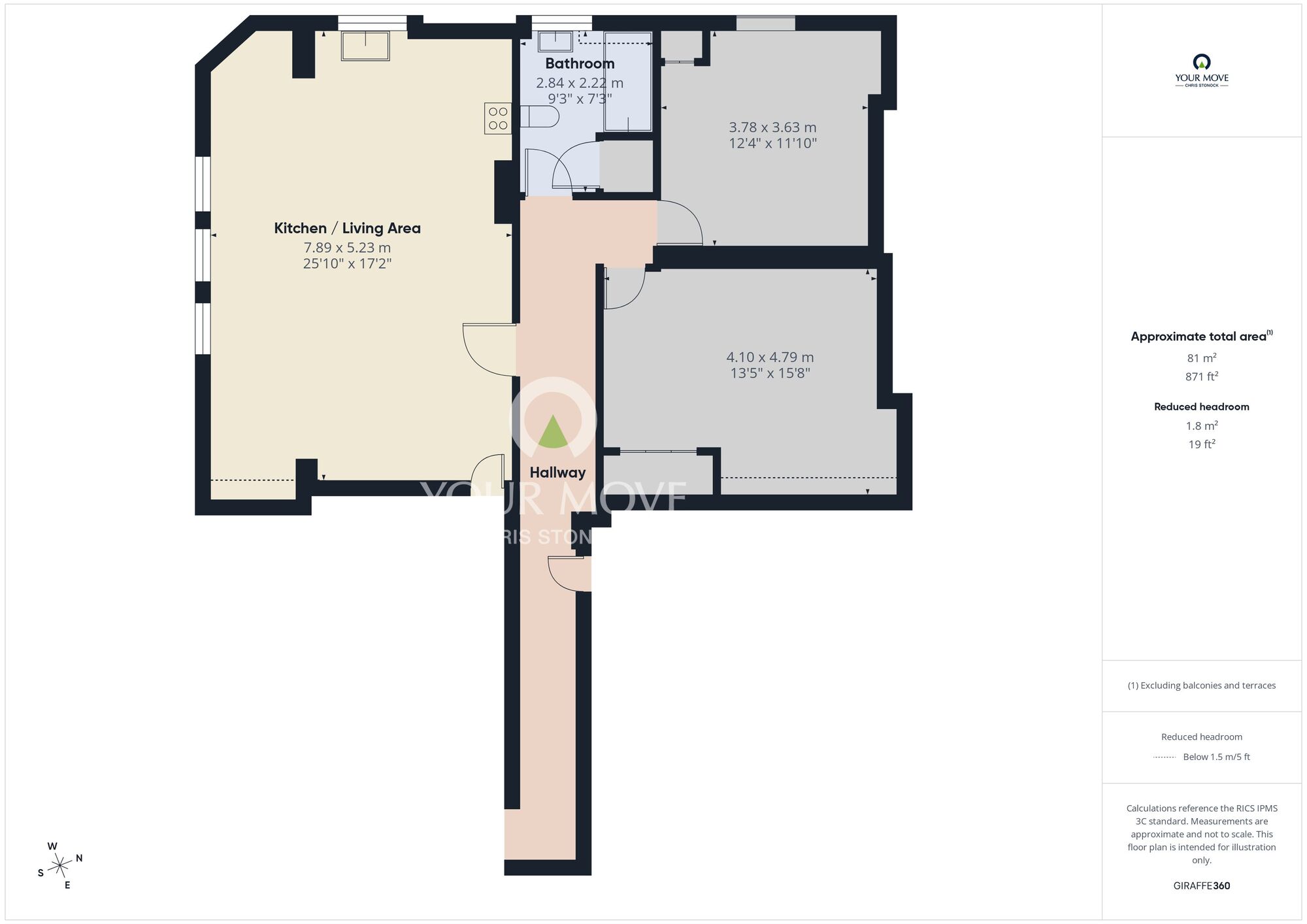 Floorplan of 2 bedroom Flat to rent, Whitley Road, Whitley Bay, Tyne and Wear, NE26