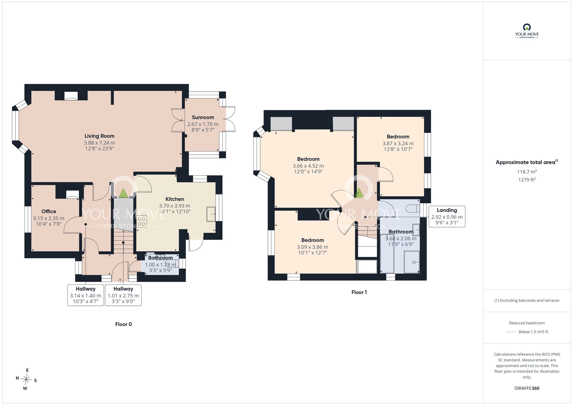 Floorplan of 3 bedroom Semi Detached House for sale, Gordon Road, Blyth, Northumberland, NE24
