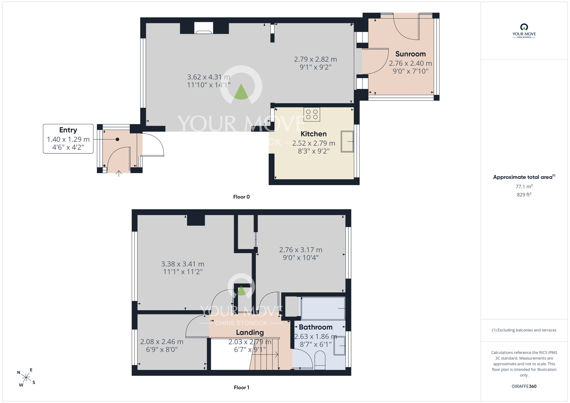 Floorplan of 3 bedroom End Terrace House for sale, Waterford Close, Seaton Sluice, Northumberland, NE26