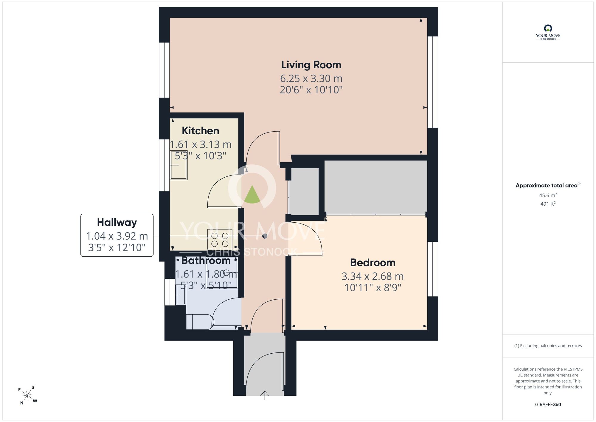 Floorplan of 1 bedroom Flat for sale, Northcott Gardens, Seghill, Northumberland, NE23