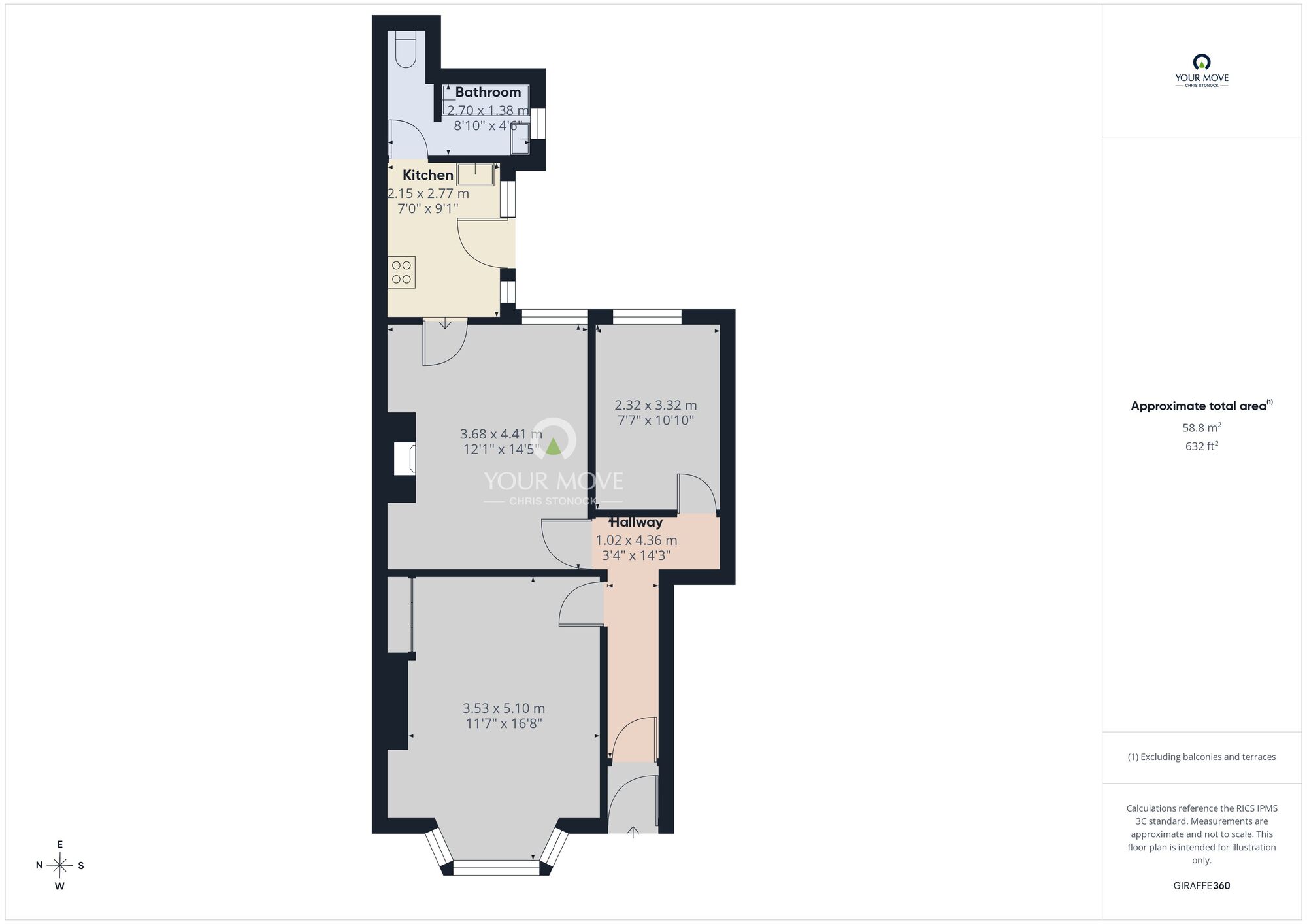Floorplan of 2 bedroom Flat for sale, Milton Terrace, North Shields, Tyne and Wear, NE29