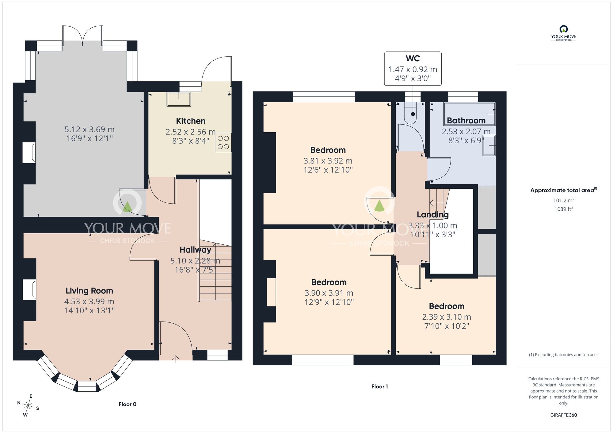 Floorplan of 3 bedroom Mid Terrace House for sale, Richmond Terrace, Whitley Bay, Tyne and Wear, NE26