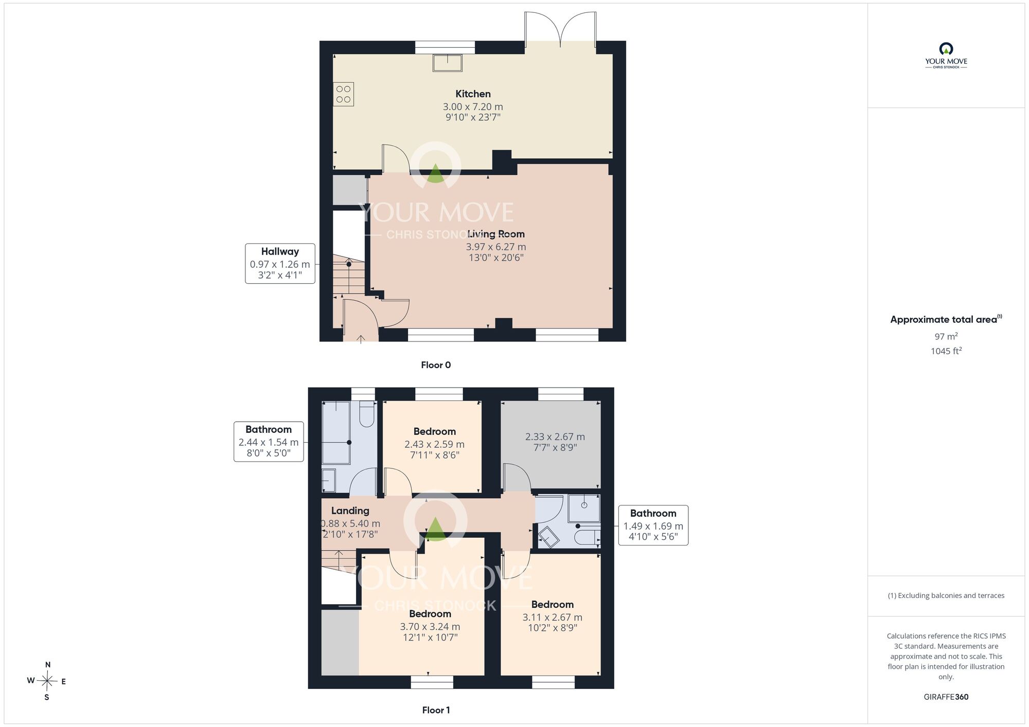 Floorplan of 4 bedroom Semi Detached House for sale, Braydon Drive, North Shields, Tyne and Wear, NE29