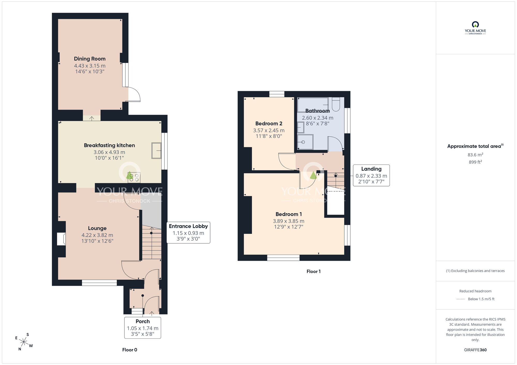Floorplan of 2 bedroom End Terrace House for sale, Clara Avenue, Shiremoor, Tyne and Wear, NE27
