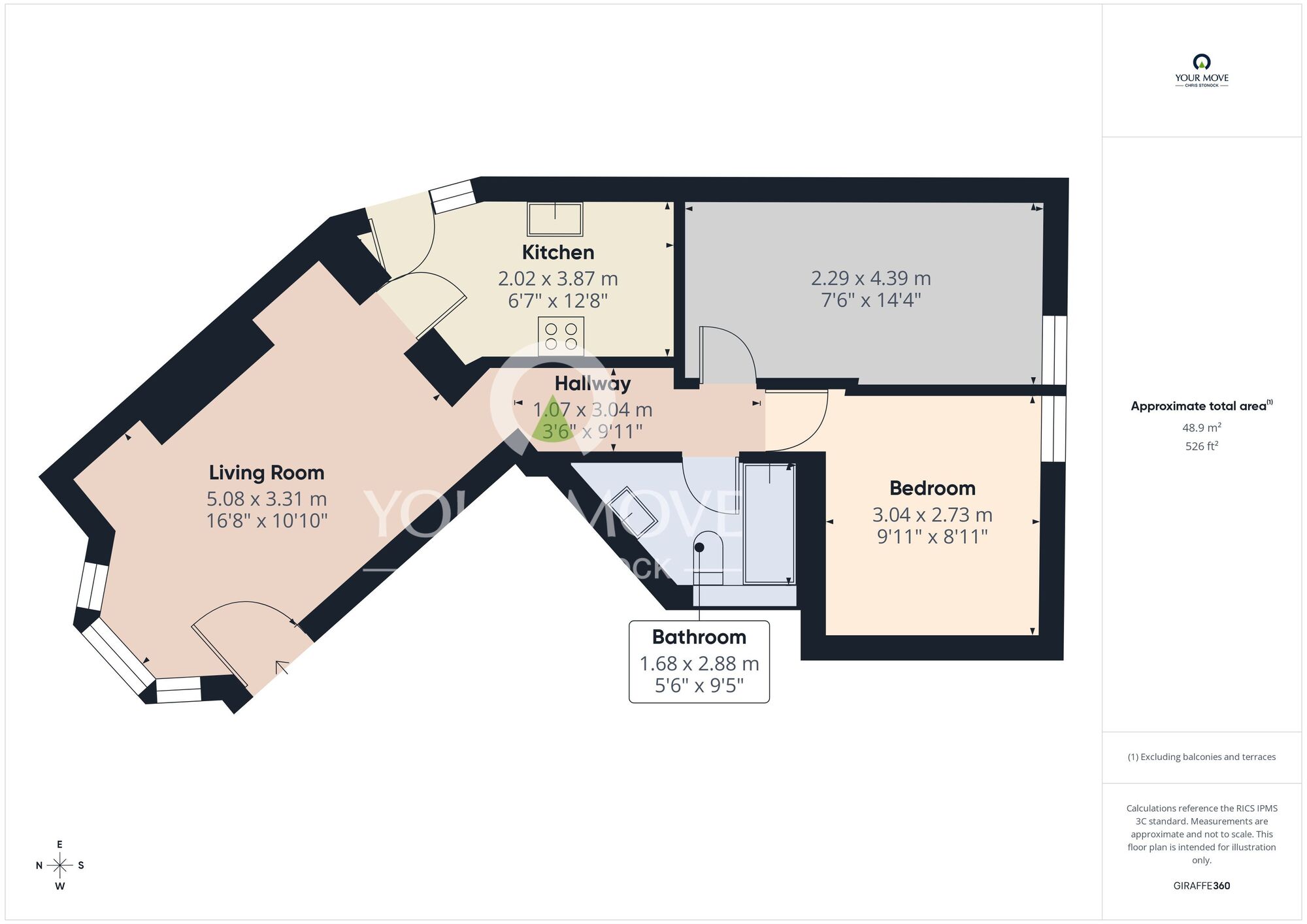 Floorplan of 2 bedroom Flat for sale, Alnwick Avenue, Whitley Bay, NE26