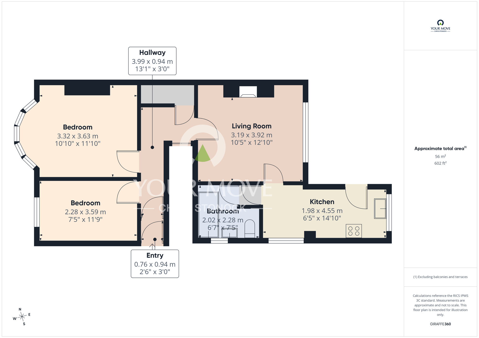 Floorplan of 2 bedroom Flat for sale, Balkwell Avenue, North Shields, Tyne and Wear, NE29